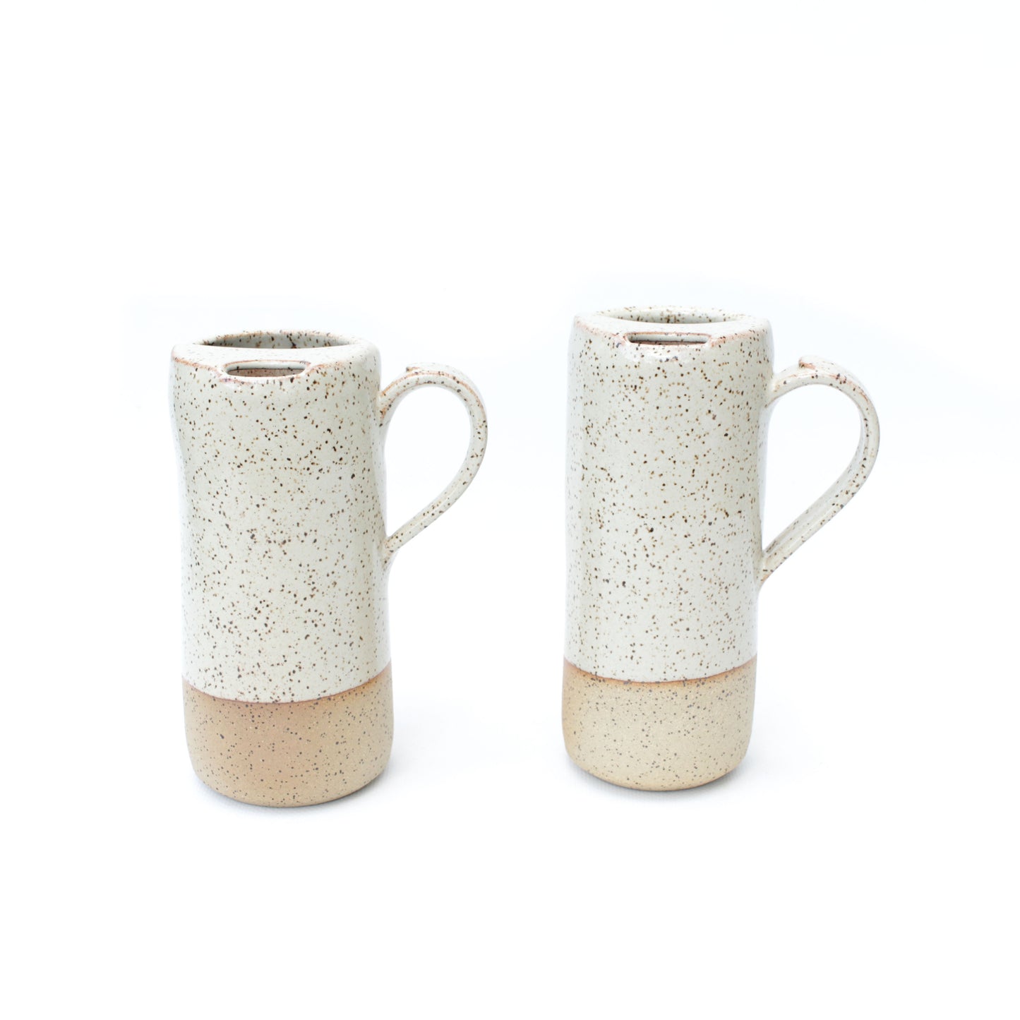 Vanilla Bean Skinny Speckled Stoneware Travel Mug with Handle
