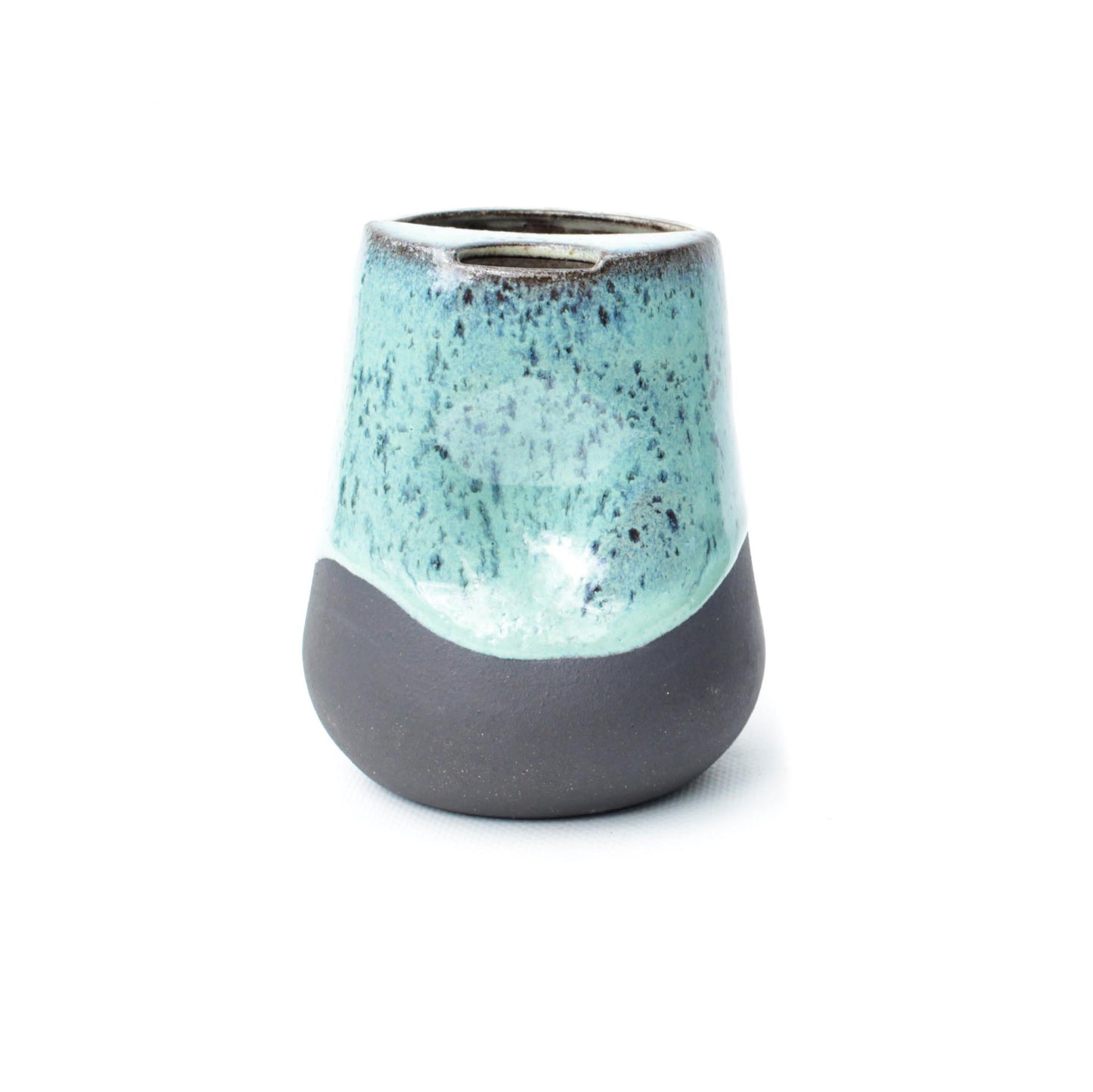 Arctic Mint Black Stoneware Cozy Sip-Top Thumb Tumbler