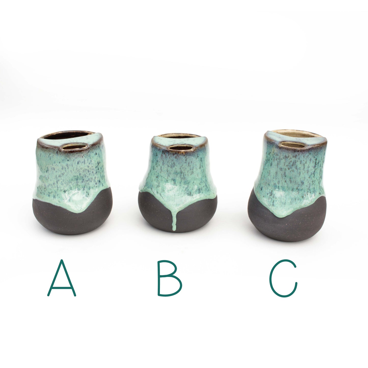 Arctic Mint Black Stoneware Cozy Sip-Top Thumb Tumbler