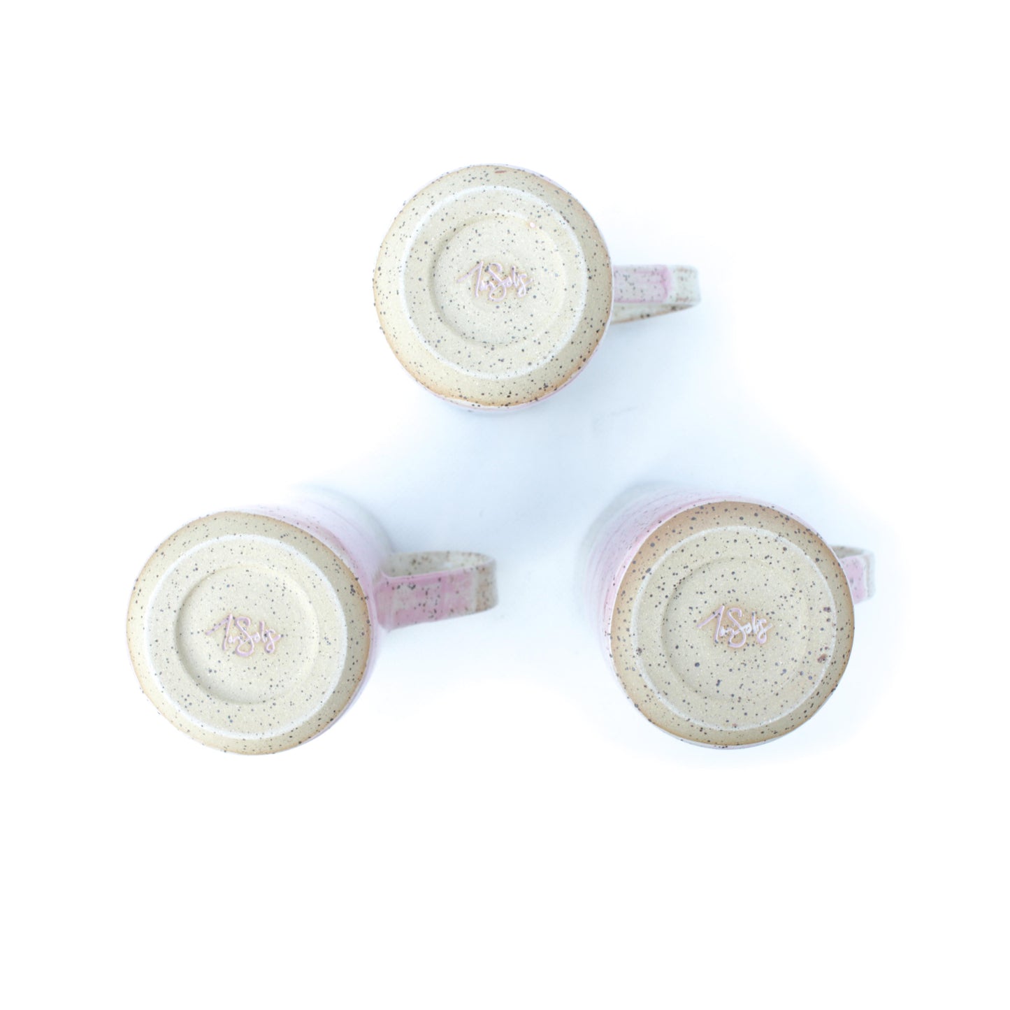 Bubblegum Pink Skinny Speckled Stoneware Travel Mug with Handle or Thumb Tumbler