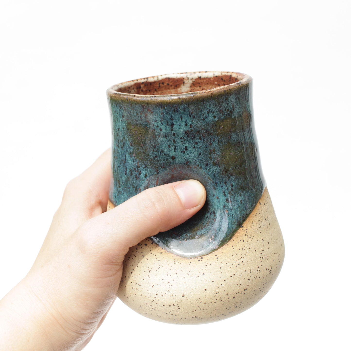 Emerald Ocean Speckled Stoneware Thumb Tumbler