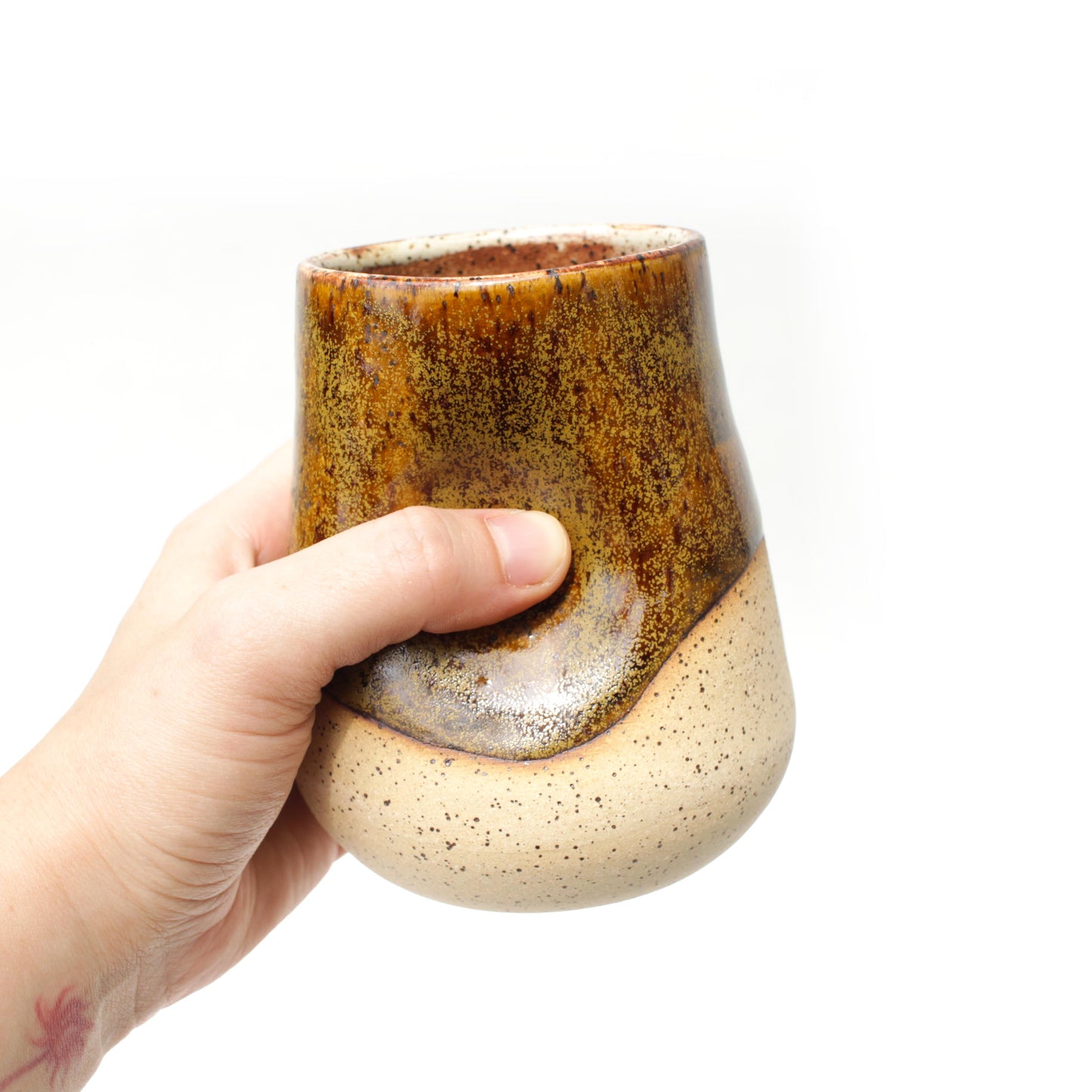 Gold Dust Speckled Stoneware Thumb Tumbler