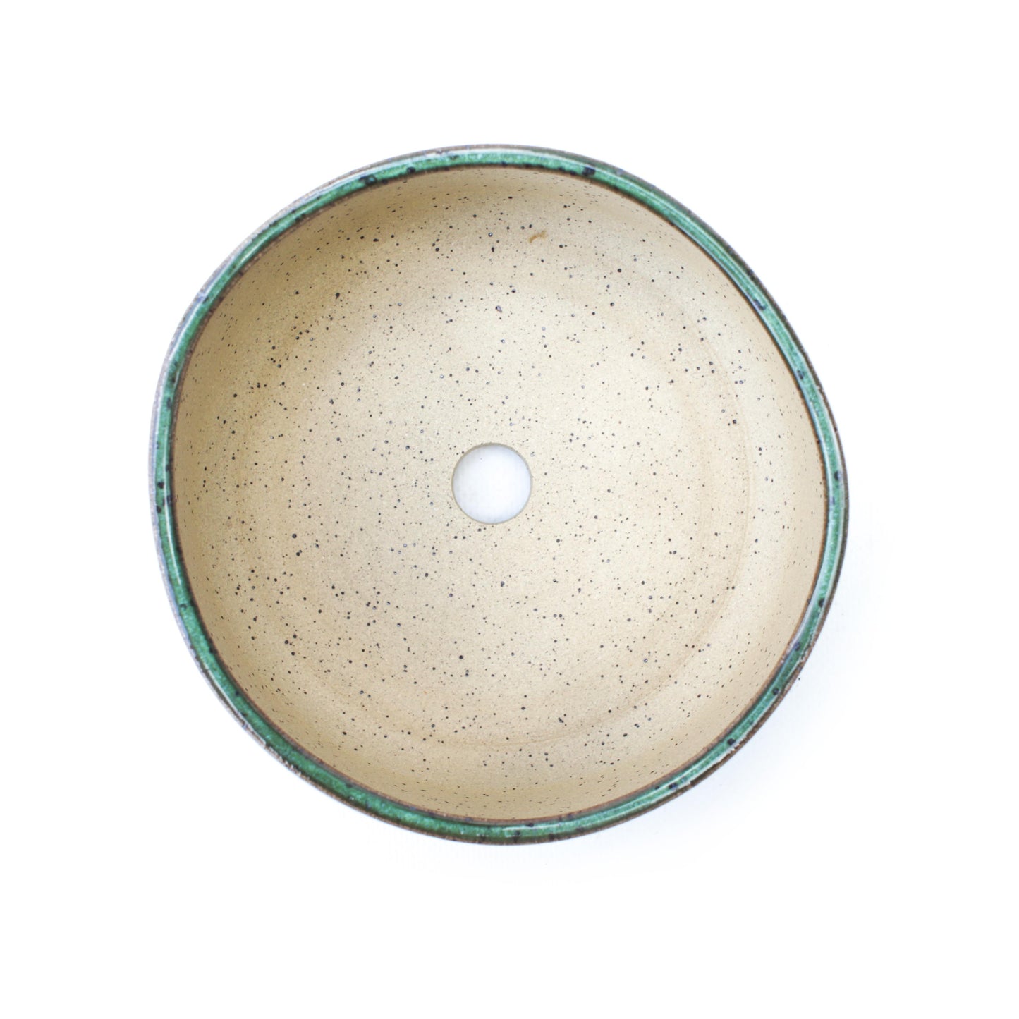 5.5" Green Speckled Stoneware Planter Pot