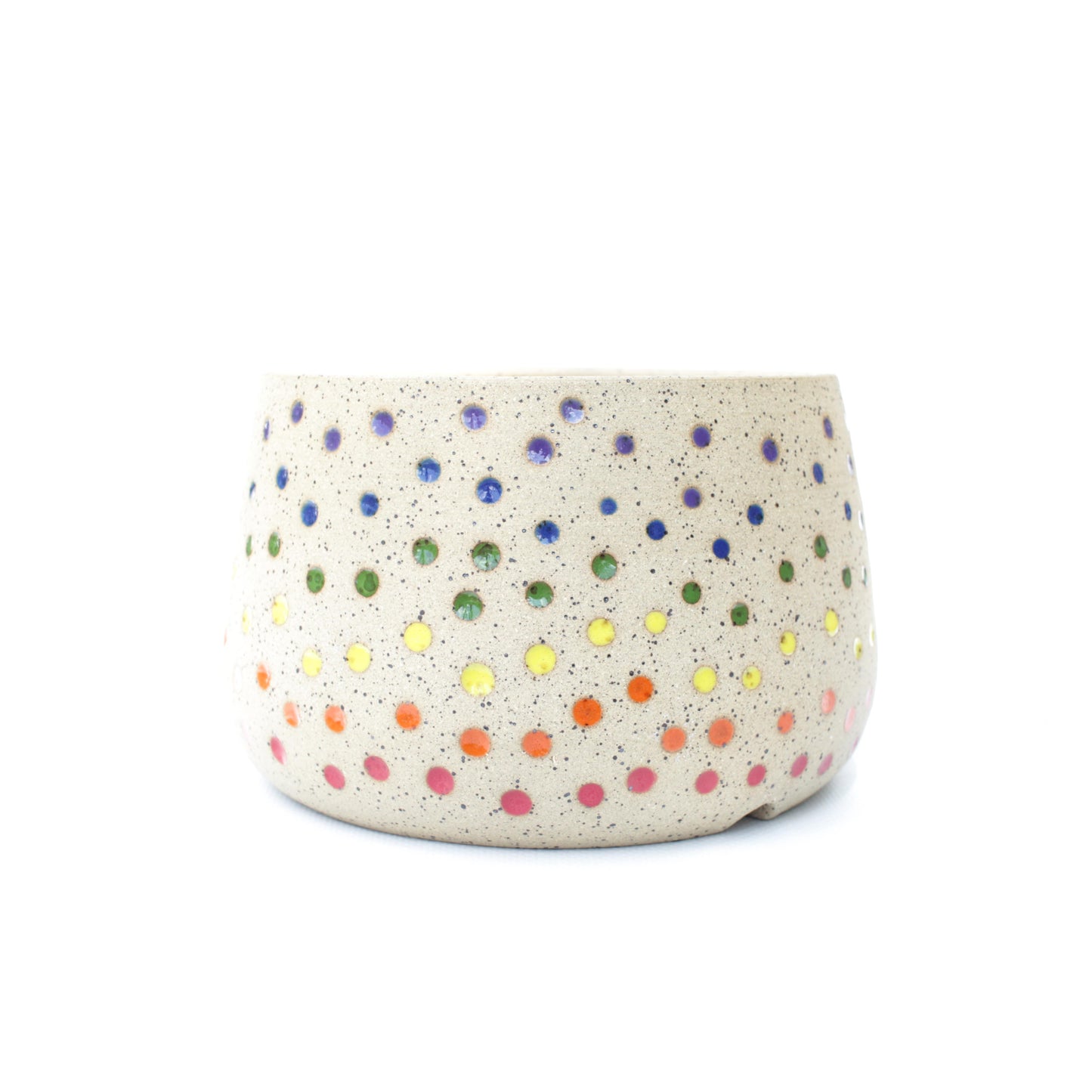 6" Rainbow Speckled Stoneware Planter Pot