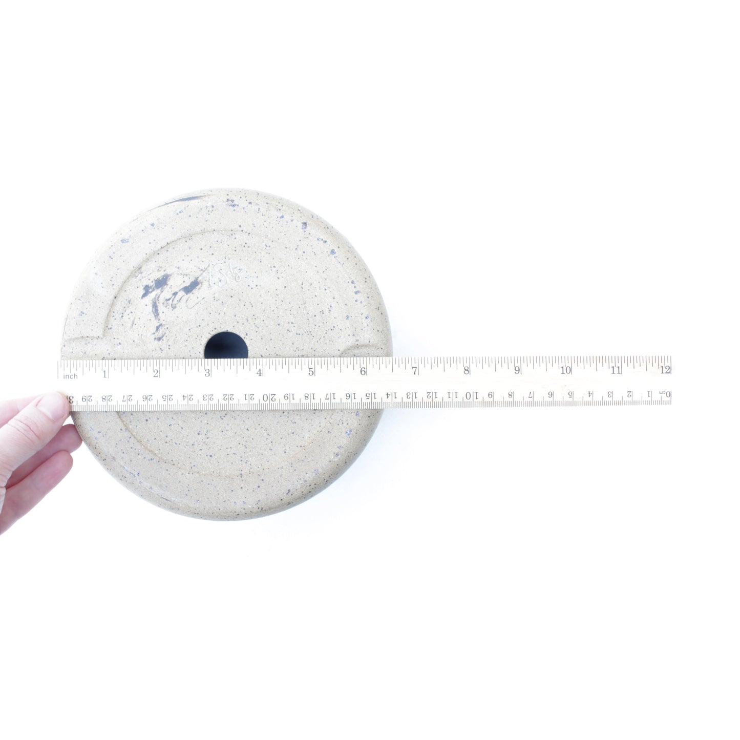 6.5" Blue Brown Crystal Speckled Stoneware Planter Pot