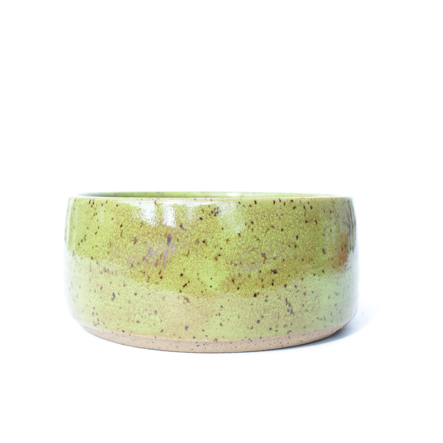 5" Chartreuse Speckled Stoneware Planter Pot