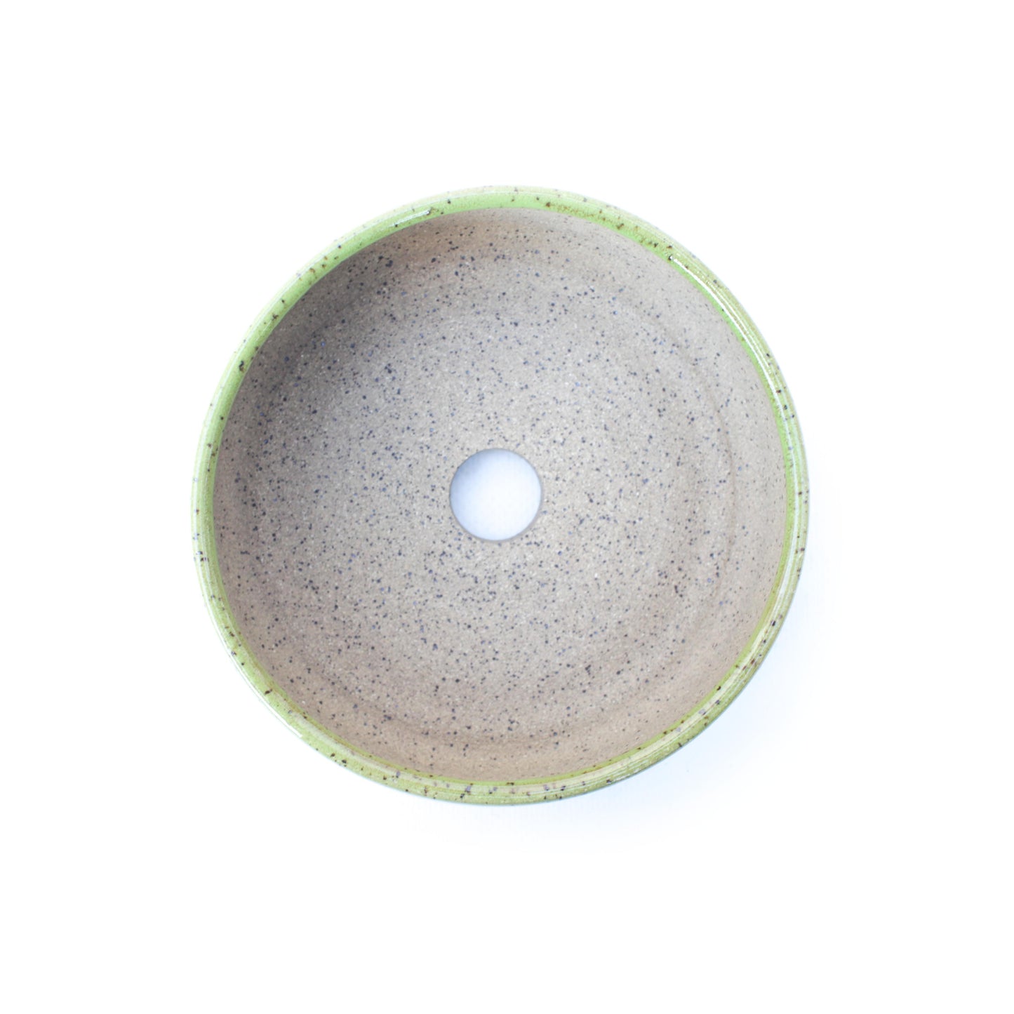 5" Chartreuse Speckled Stoneware Planter Pot