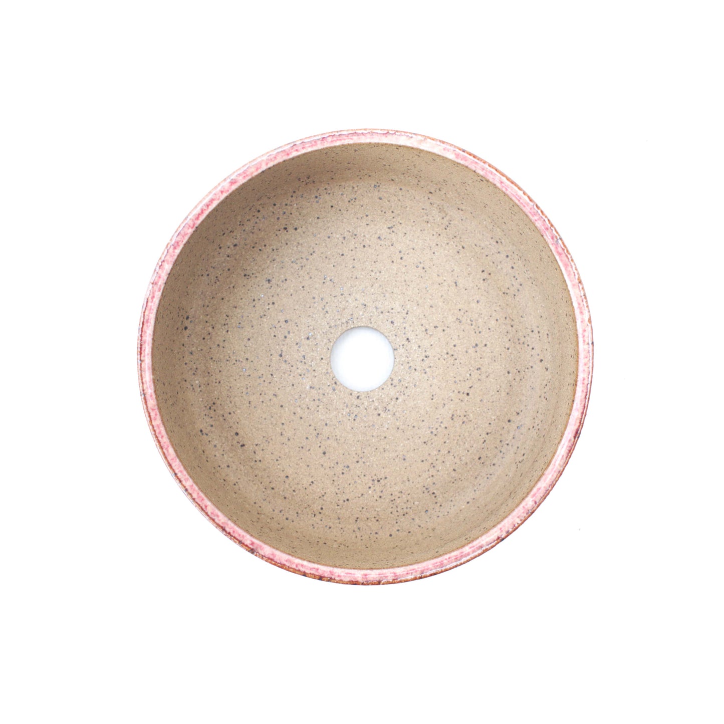 5" Raspberry Cream Speckled Stoneware Planter Pot