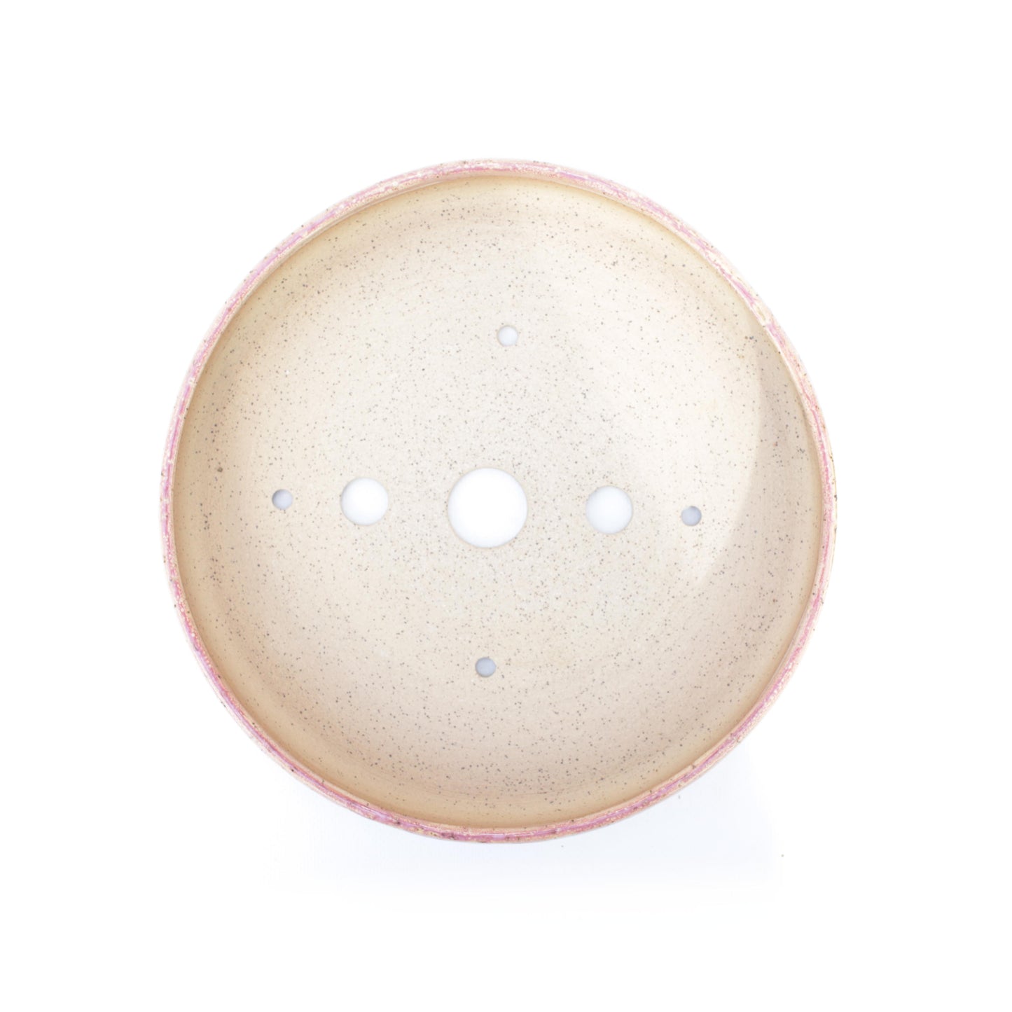 9.5" Pink Speckled Stoneware Bonsai Pot