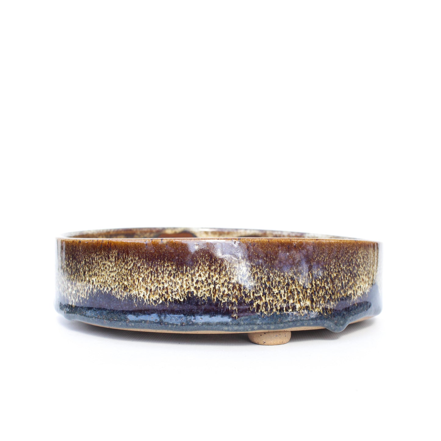 8.5" Cranberry Flux Speckled Stoneware Bonsai Pot