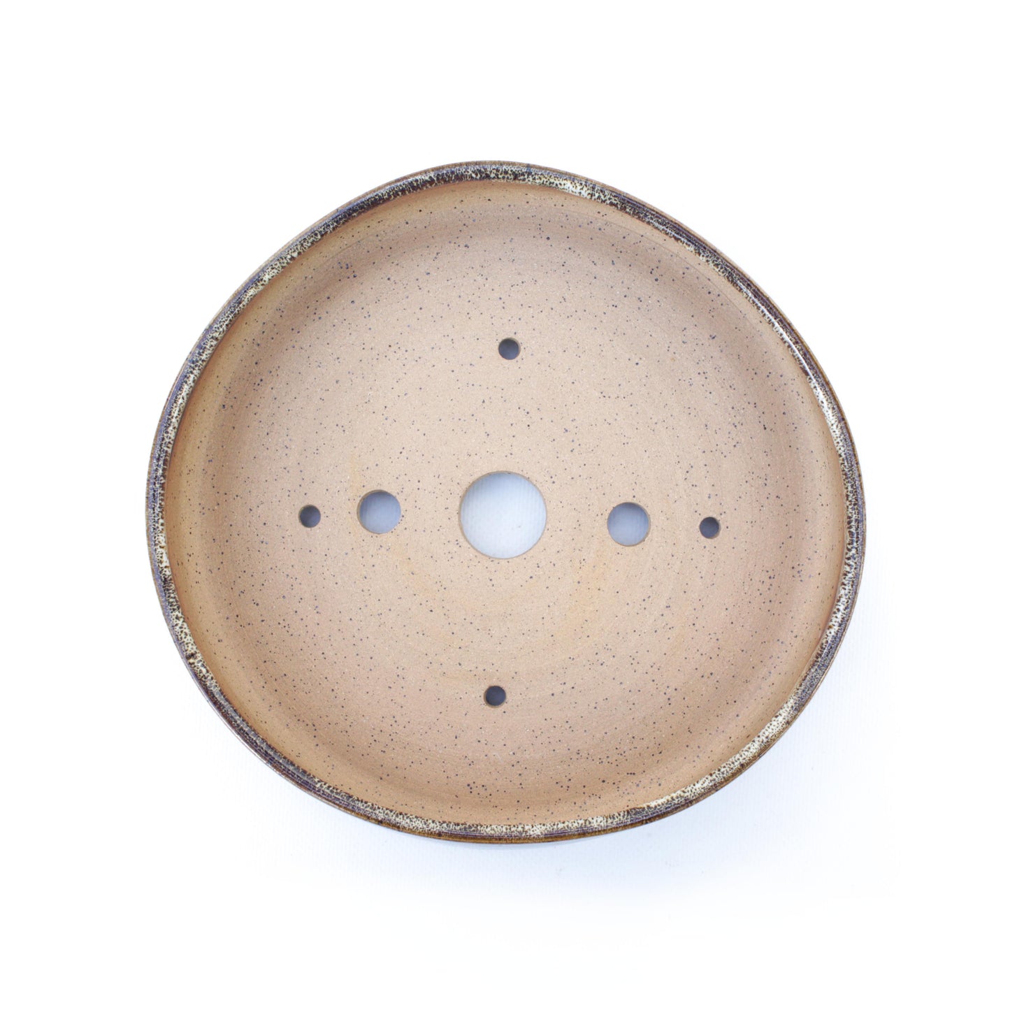 8.5" Cranberry Flux Speckled Stoneware Bonsai Pot