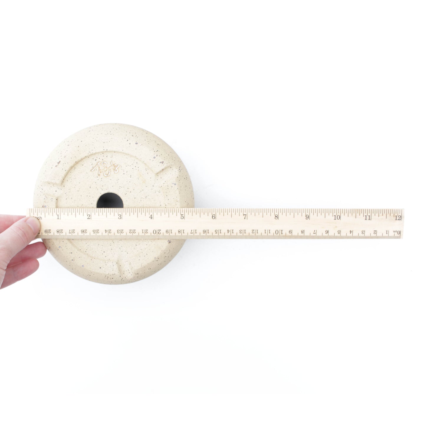 5" White Speckled Stoneware Planter Pot