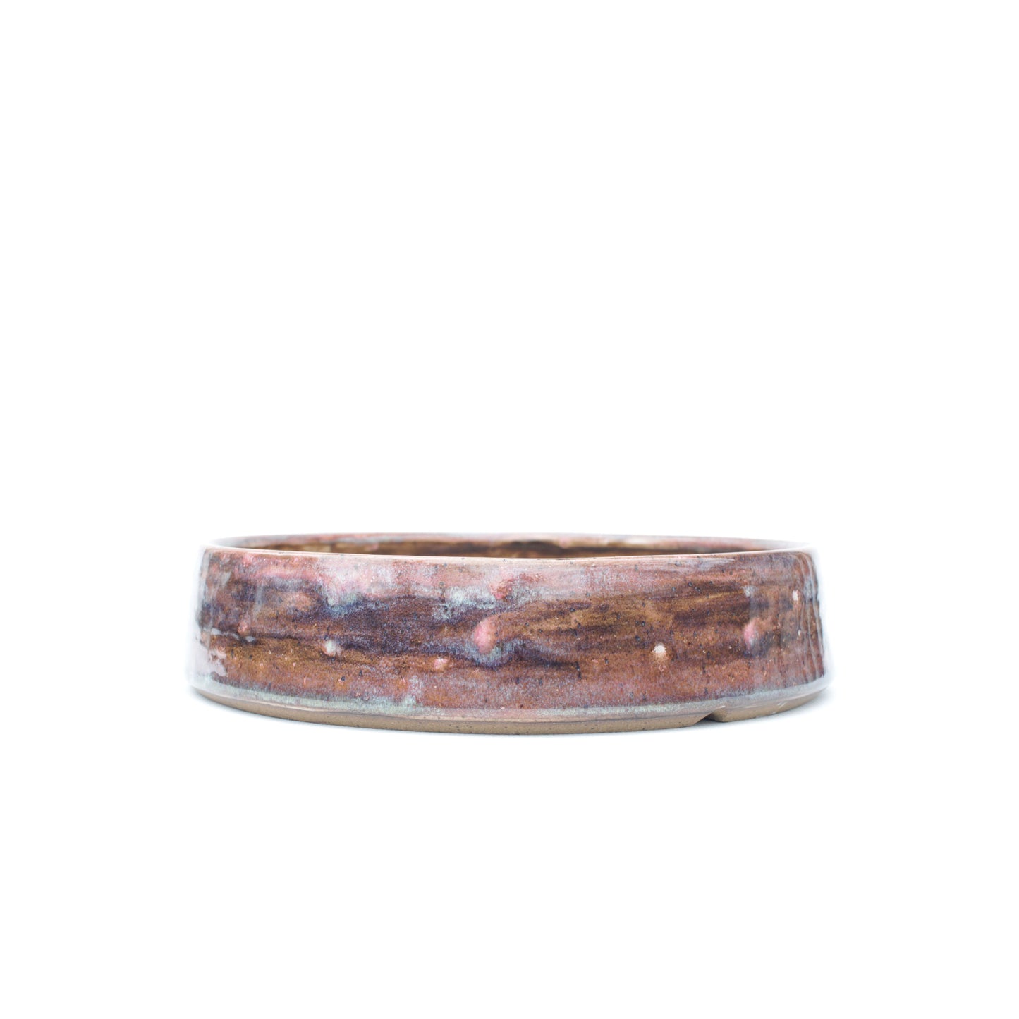 9" Rust Pink Speckled Stoneware Bonsai Pot