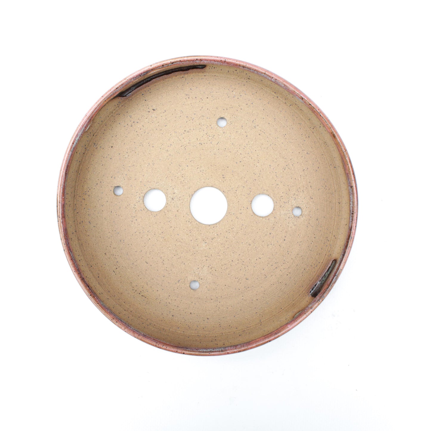 9" Rust Pink Speckled Stoneware Bonsai Pot