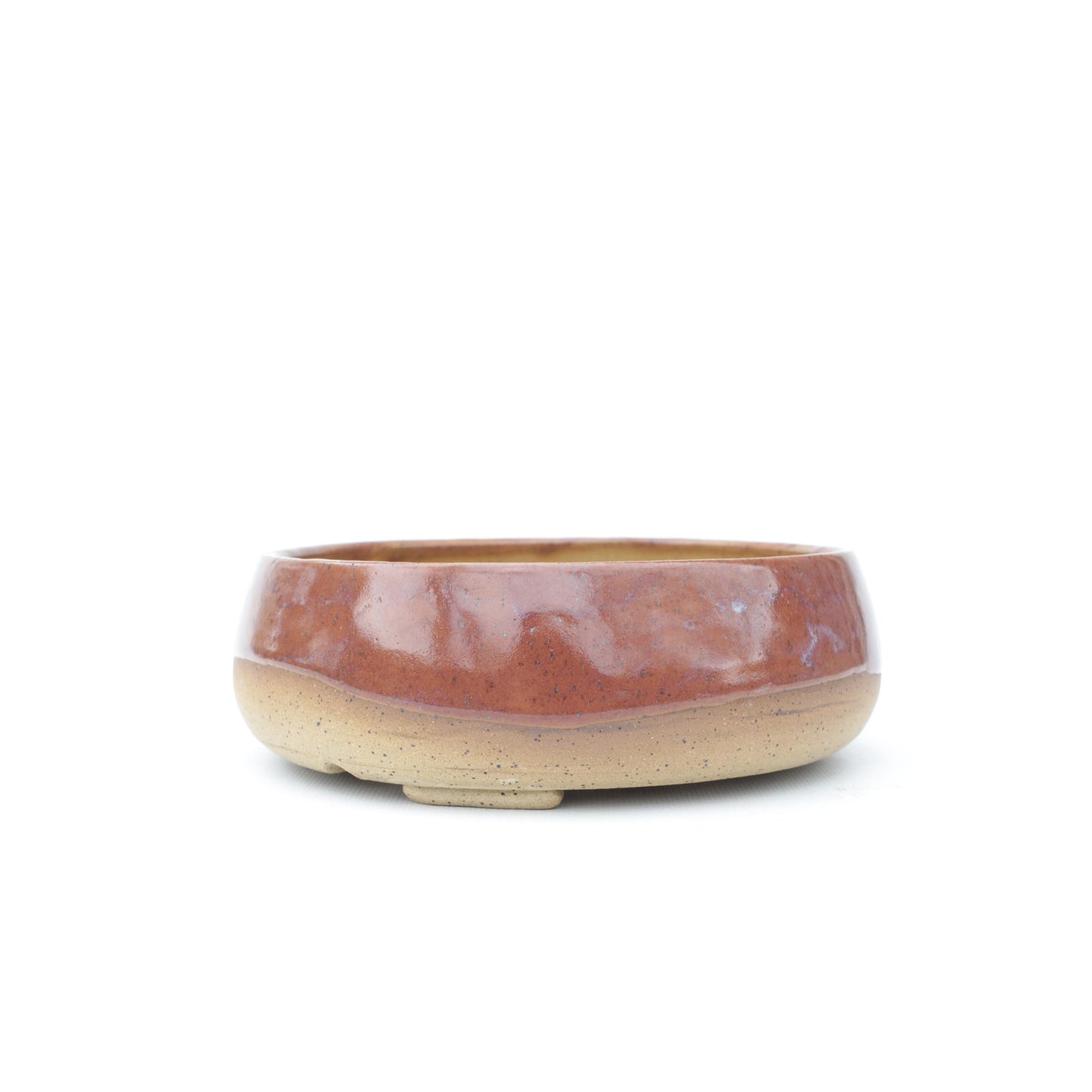 7.5" Speckled Stoneware Bonsai Pot
