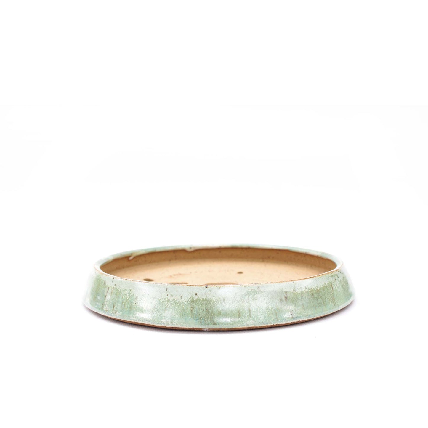 7.5" Seafoam Green Speckled Stoneware Bonsai Pot