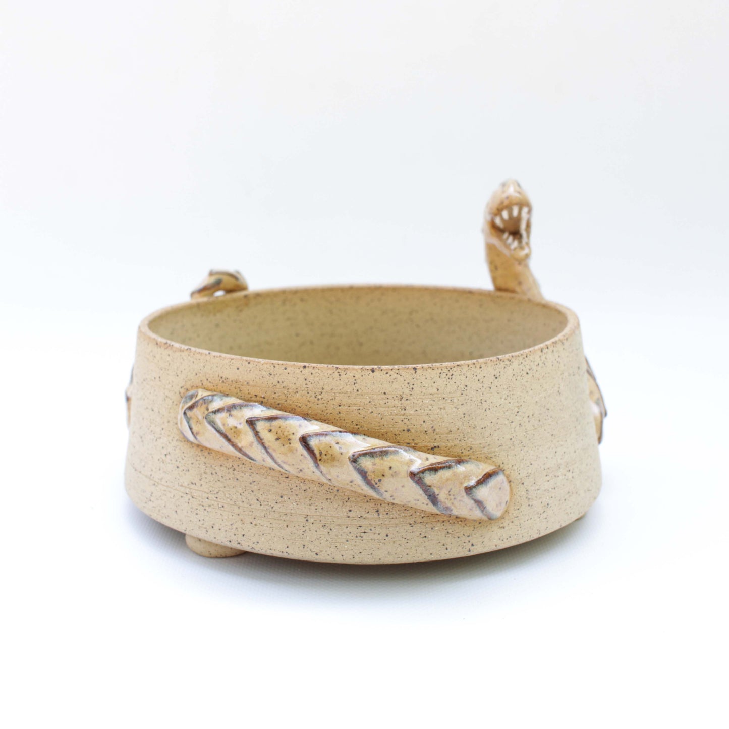 7.5" Sand Dragon Sculpture Speckled Stoneware Bonsai Pot