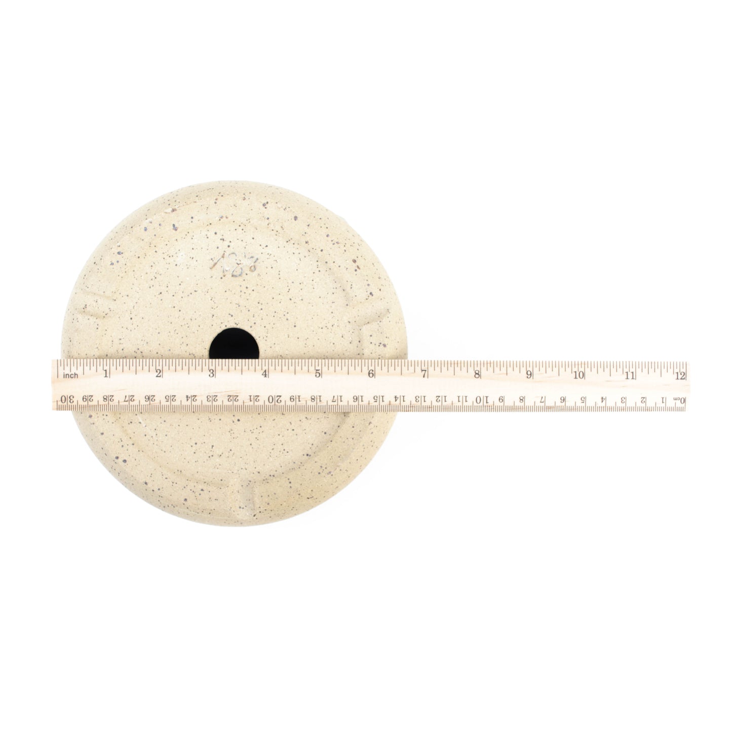 6.5" Crystal Cream Speckled Stoneware Planter Pot