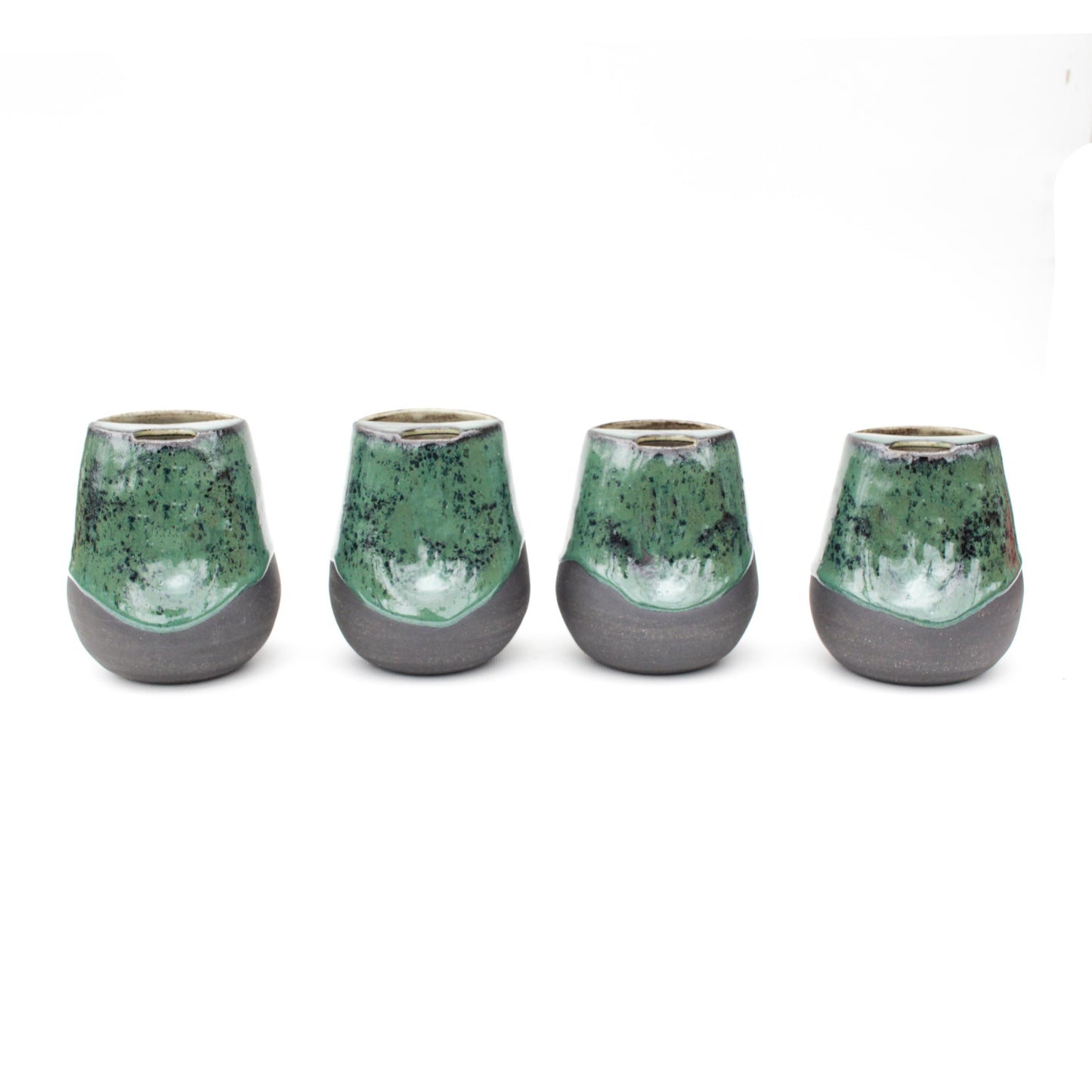 Jungle Green Black Stoneware Cozy Sip-Top Thumb Tumbler