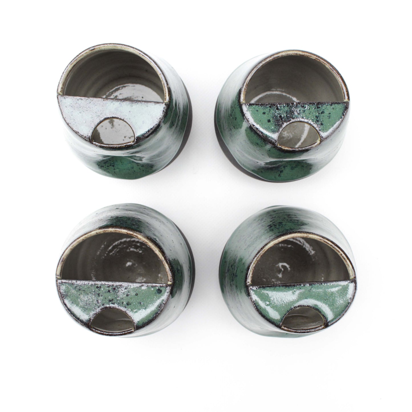 Jungle Green Black Stoneware Cozy Sip-Top Thumb Tumbler