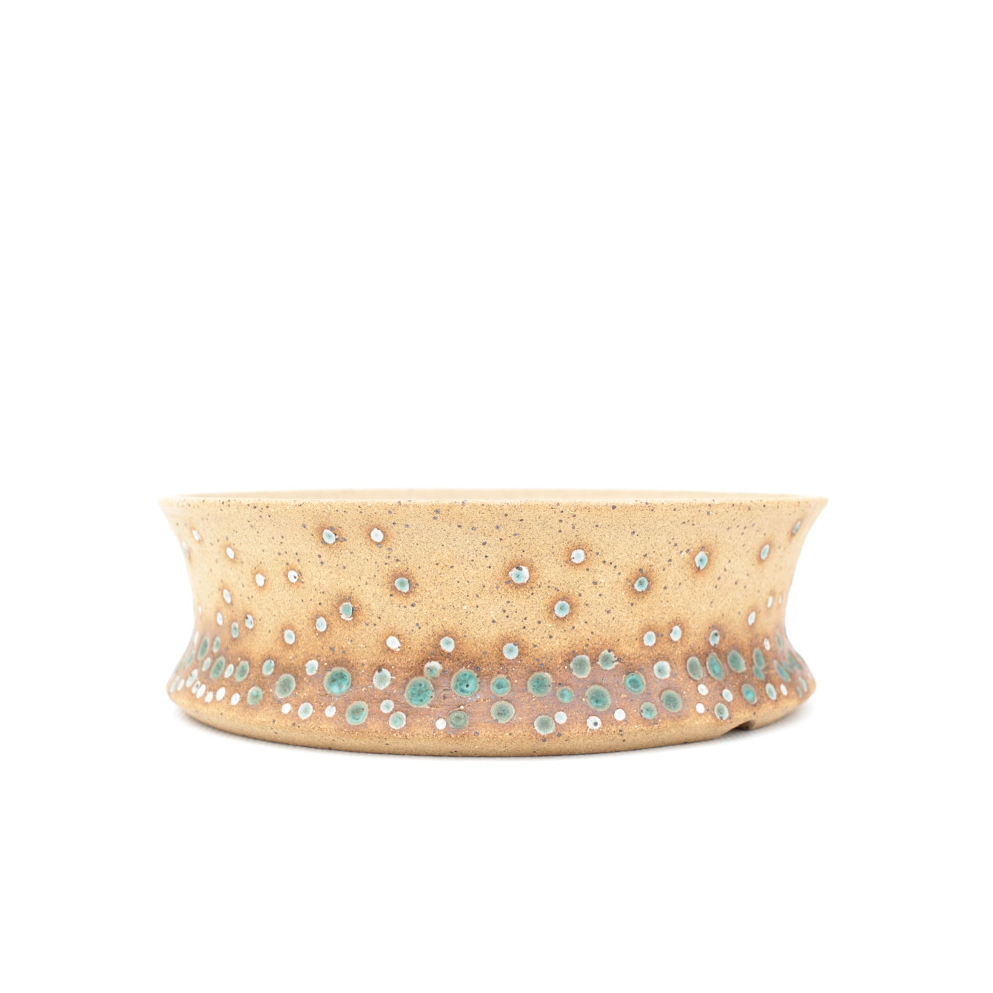 5.5" Teal Crater Speckled Stoneware Bonsai Pot