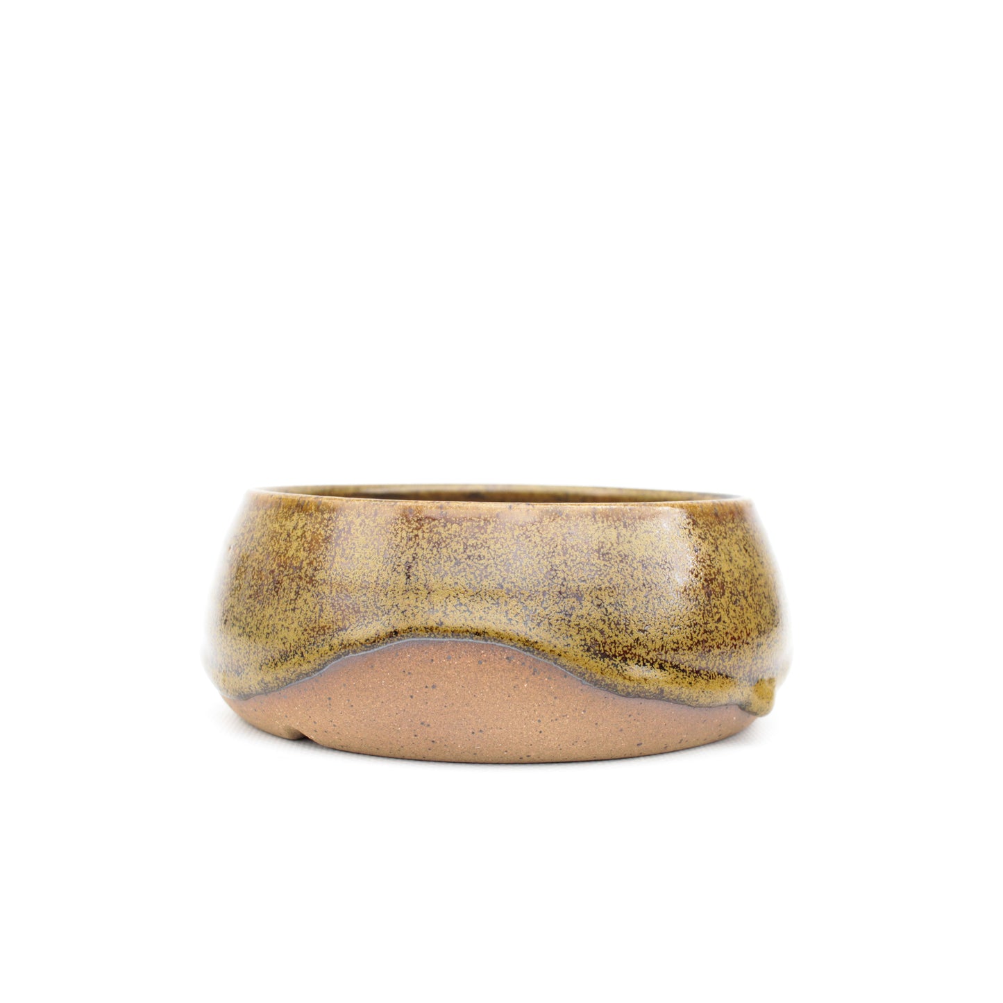 6" Gold Dust Speckled Stoneware Bonsai Pot