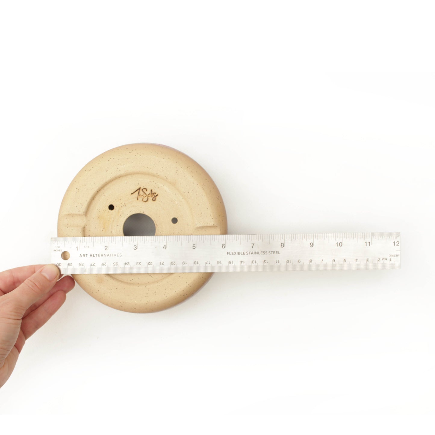 5.5" Pink and Brown Speckled Stoneware Planter