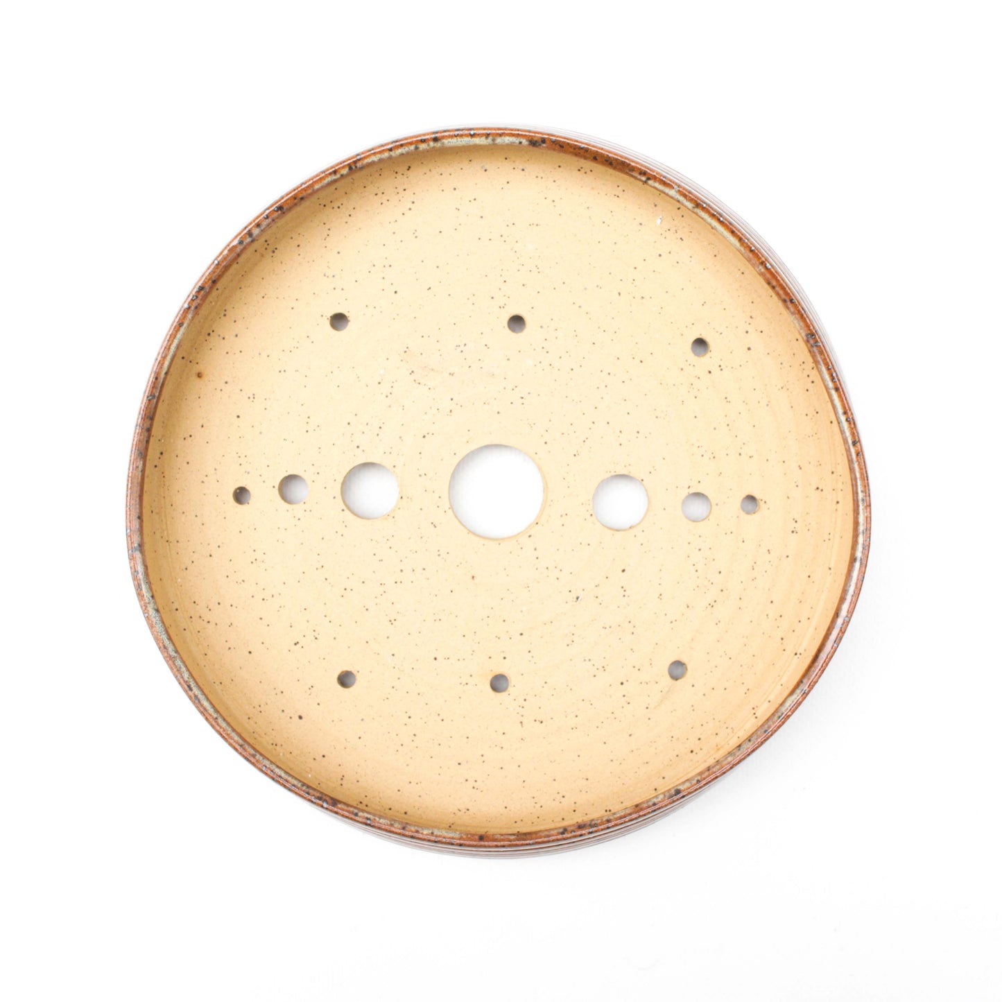 8.25" Leopard Speckled Stoneware Textured Bonsai Pot