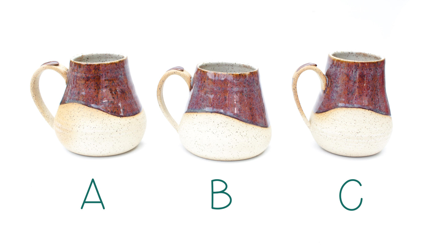 Cranberry Red Speckled Stoneware Mug