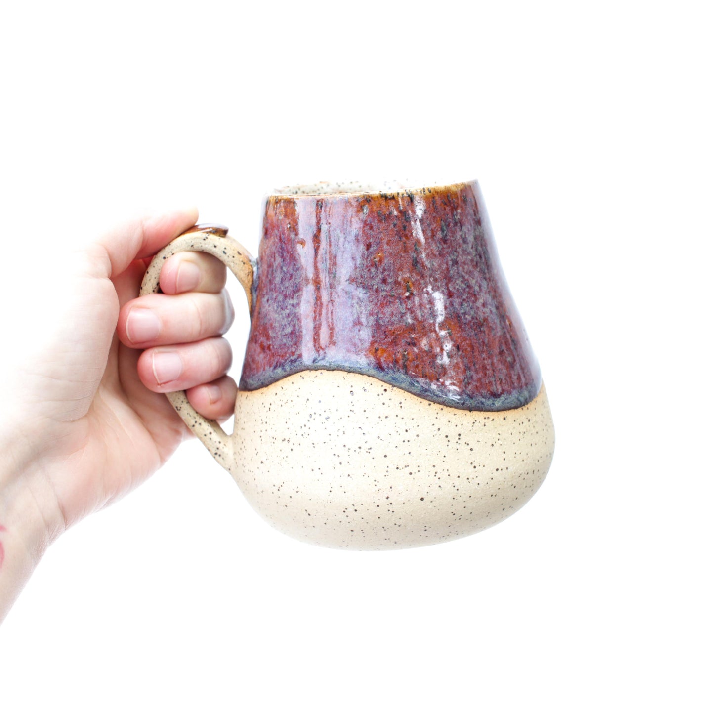Cranberry Red Speckled Stoneware Mug