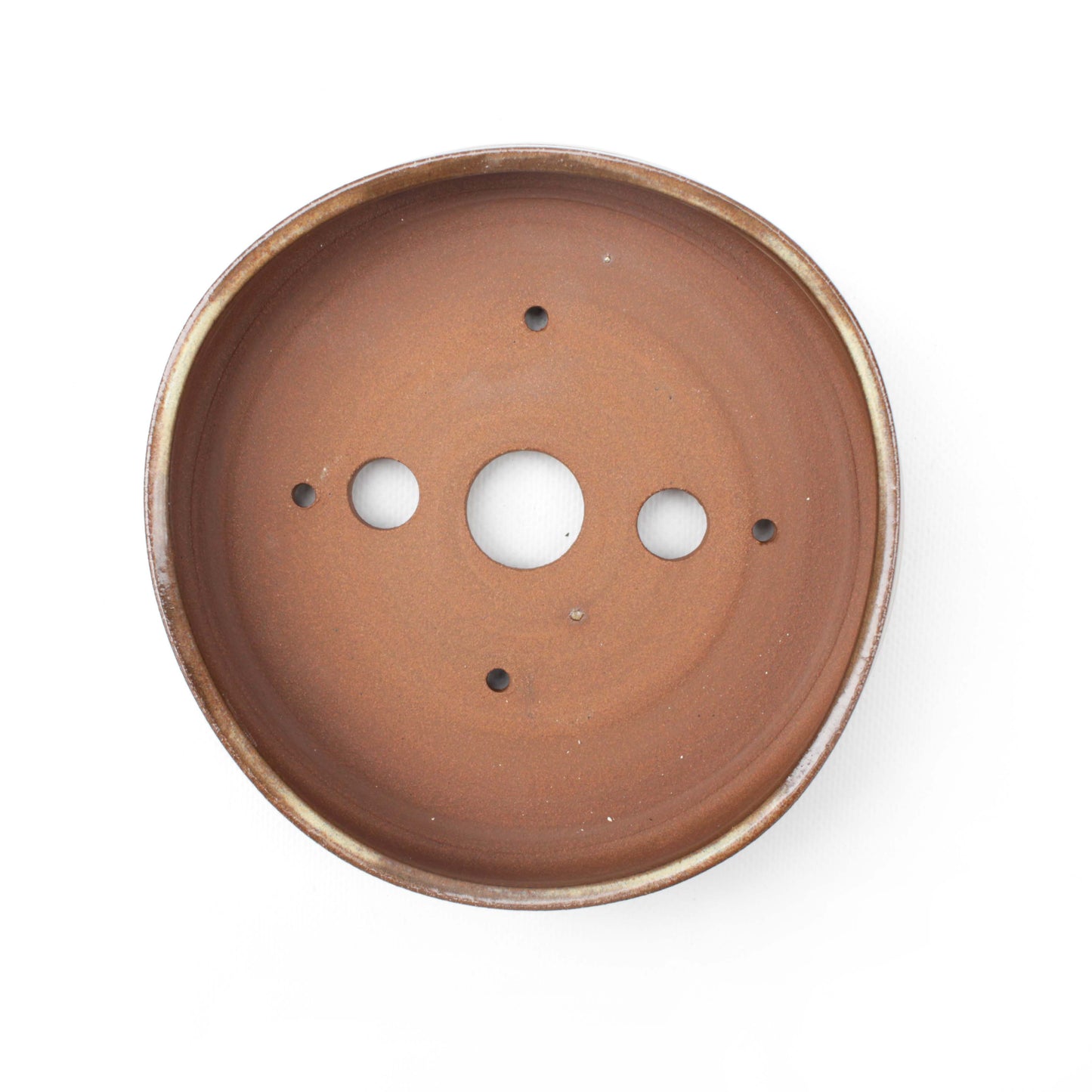6.5" Cream Red Stoneware Bonsai Pot