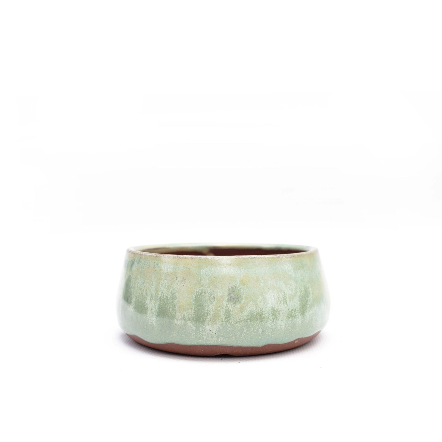 4" Seafoam Green Red Stoneware Planter