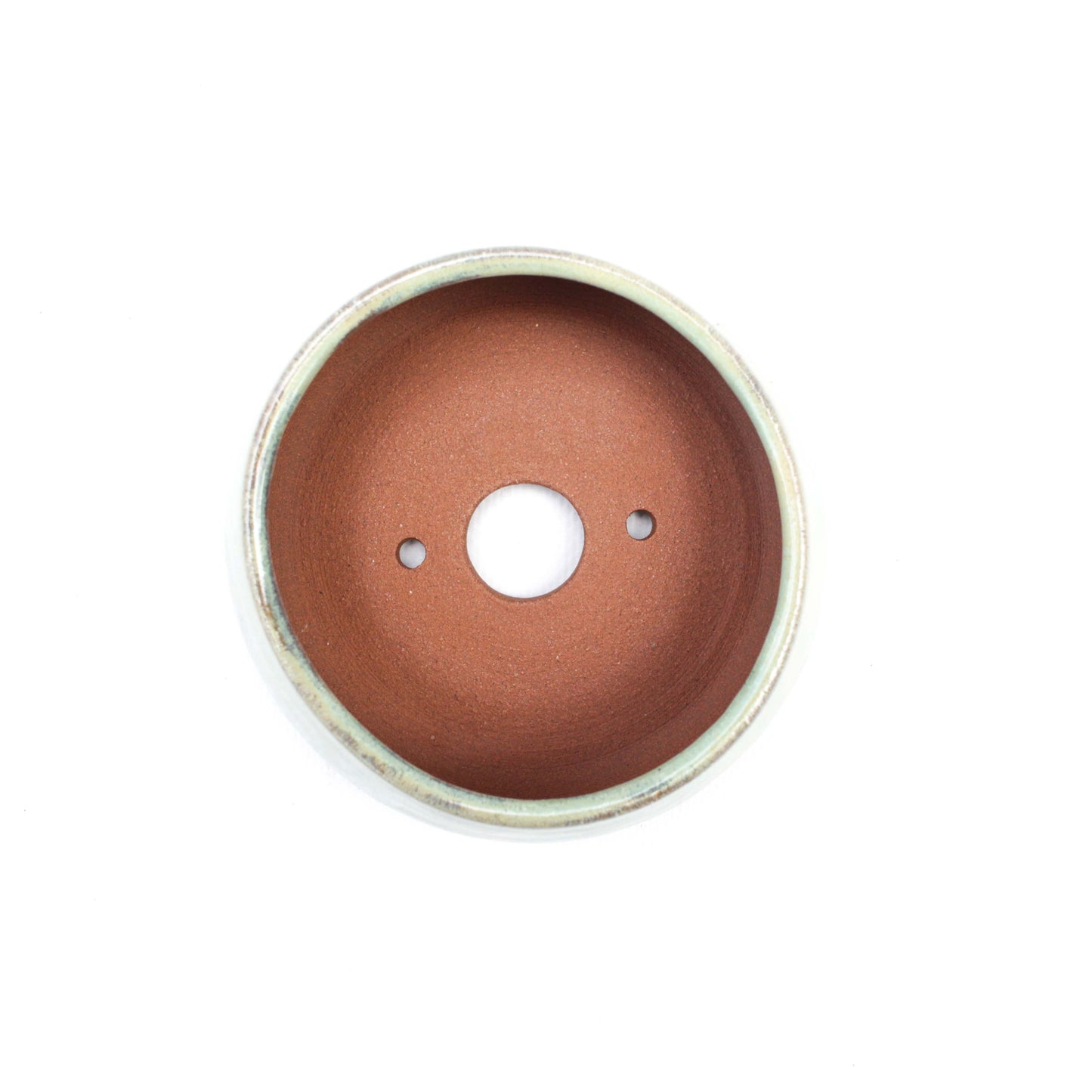 4" Seafoam Green Red Stoneware Planter