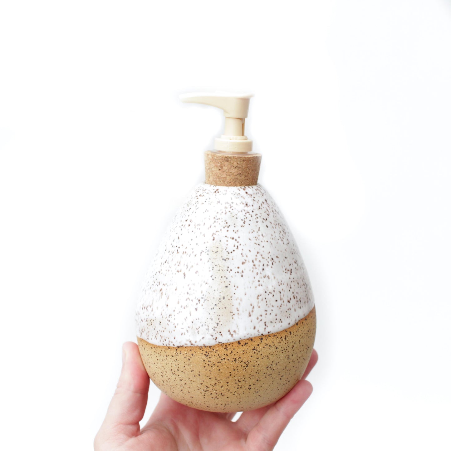 White Ceramic Soap Dispenser with Pump