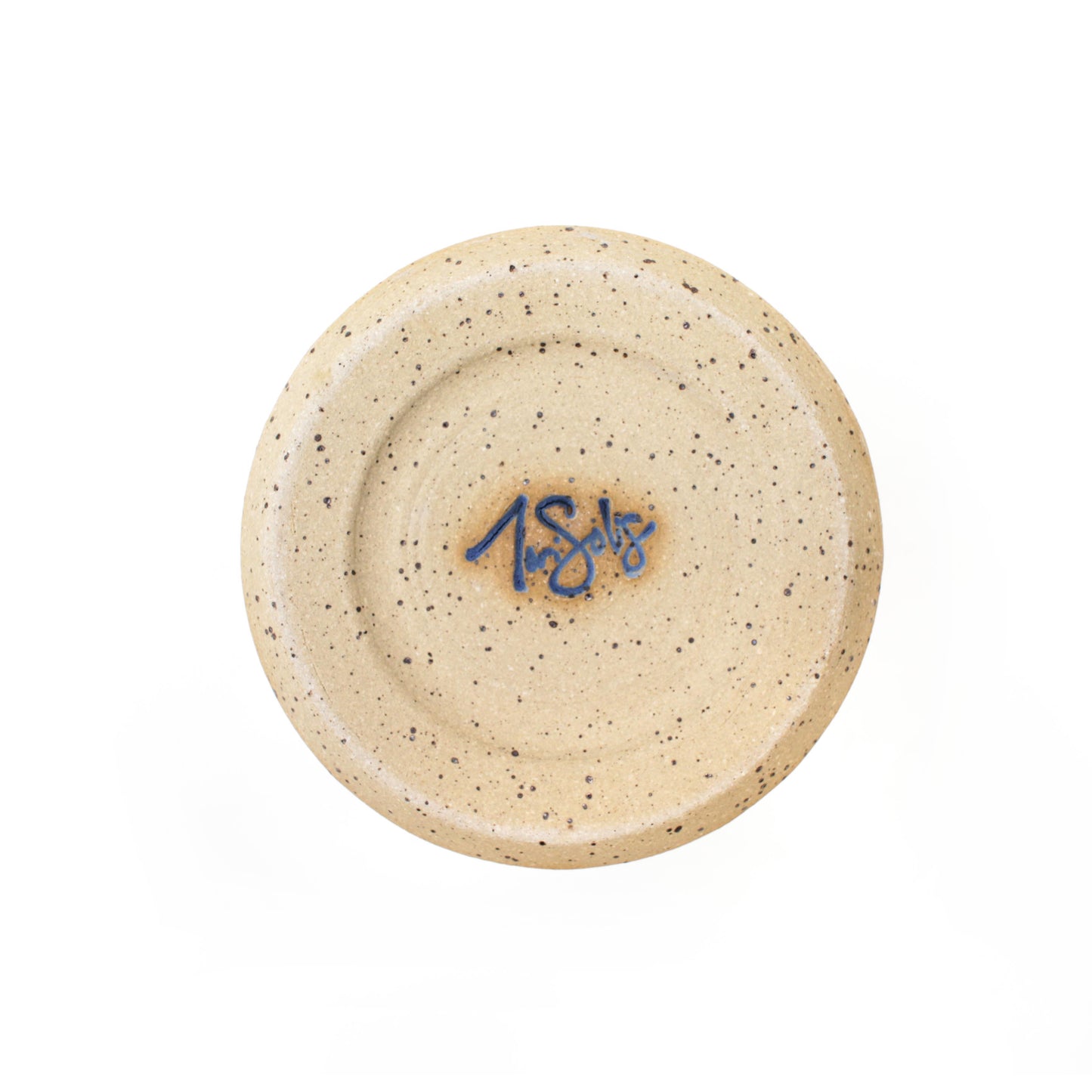 Crater Textured Speckled Stoneware Cold Cup with Bamboo Straw