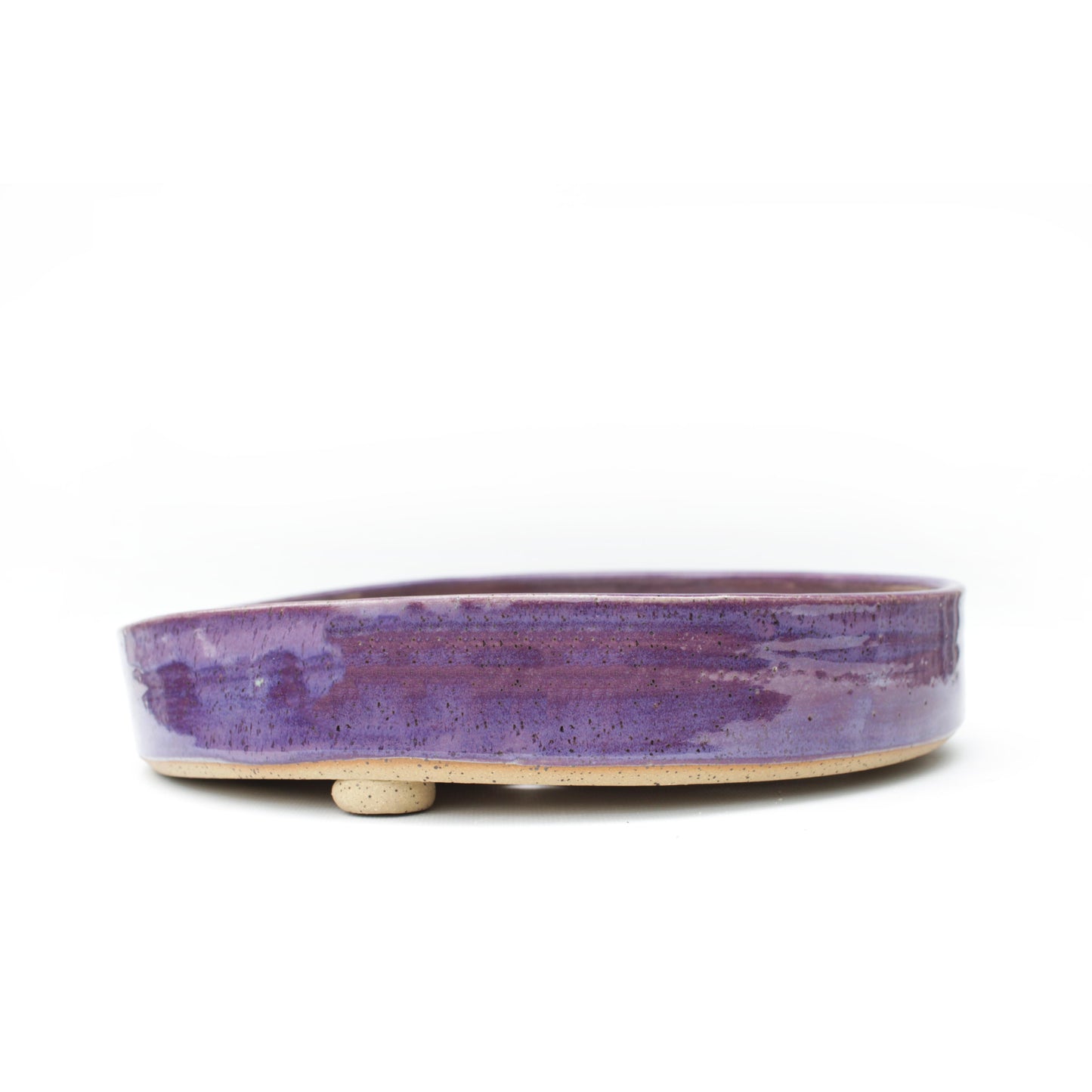 12" Purple Speckled Stoneware Bonsai Pot