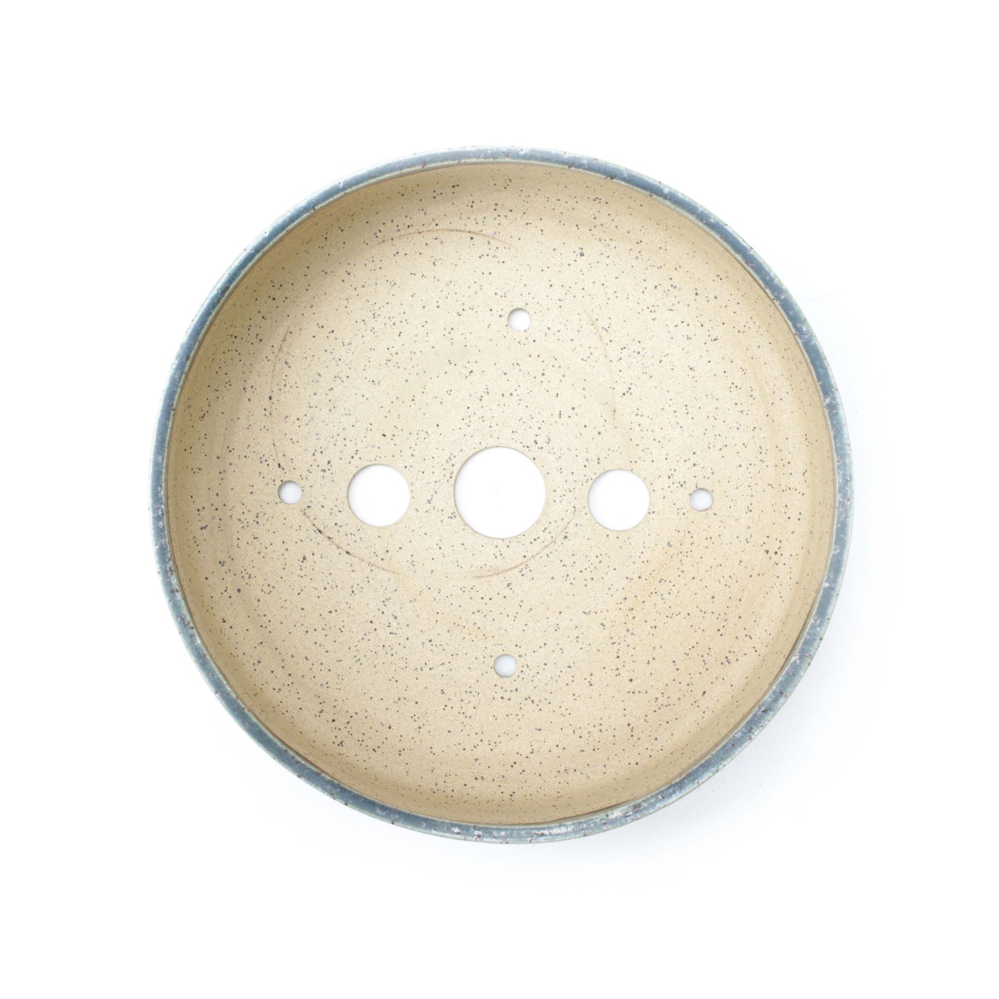 7.75" Blue Speckled Stoneware Bonsai Pot