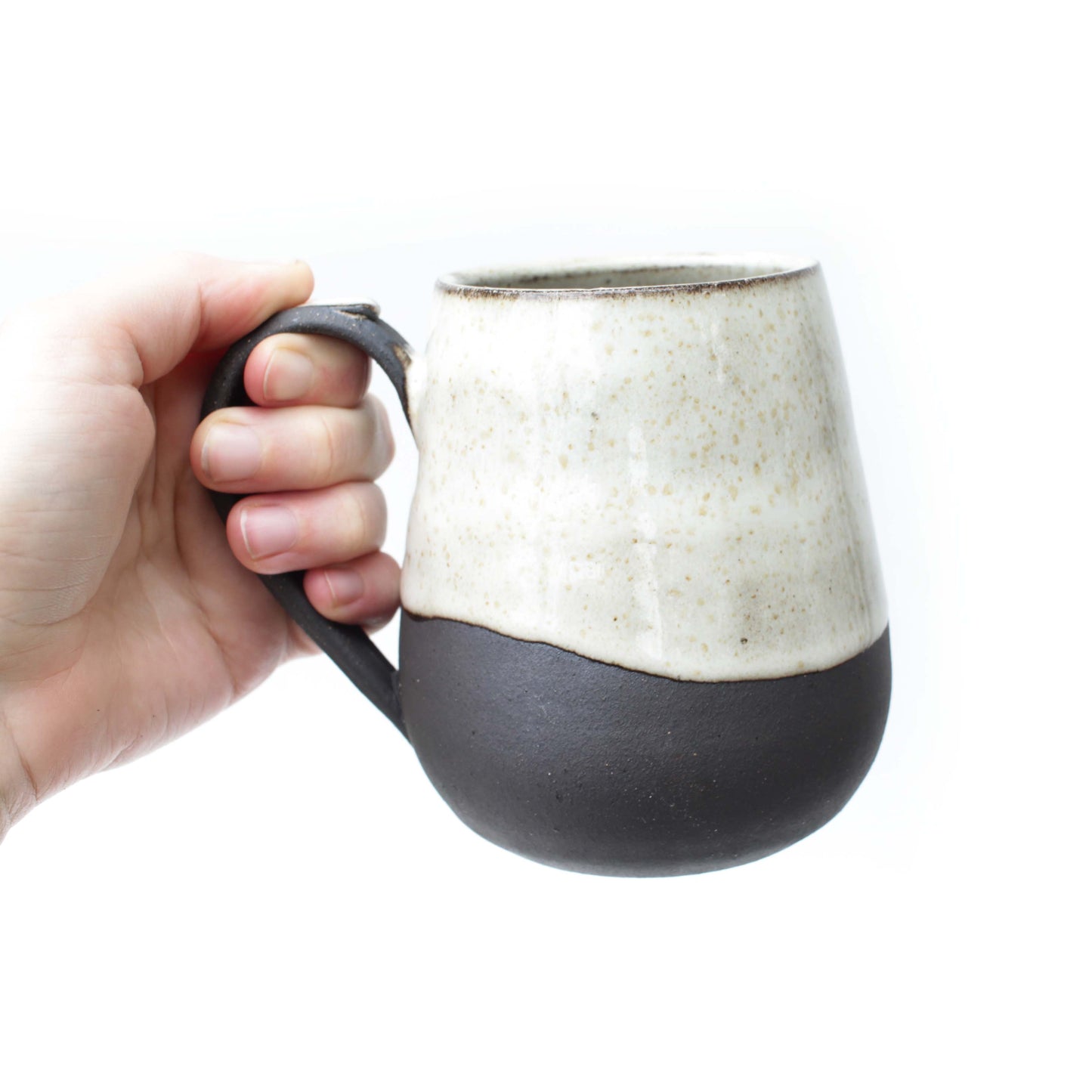 Cream Black Stoneware Mug