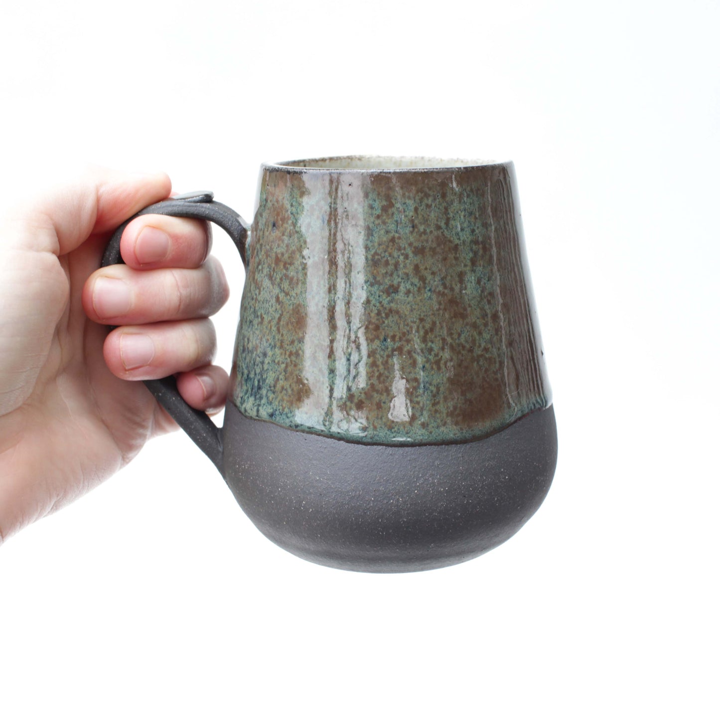 Blue Brown Black Stoneware Mug