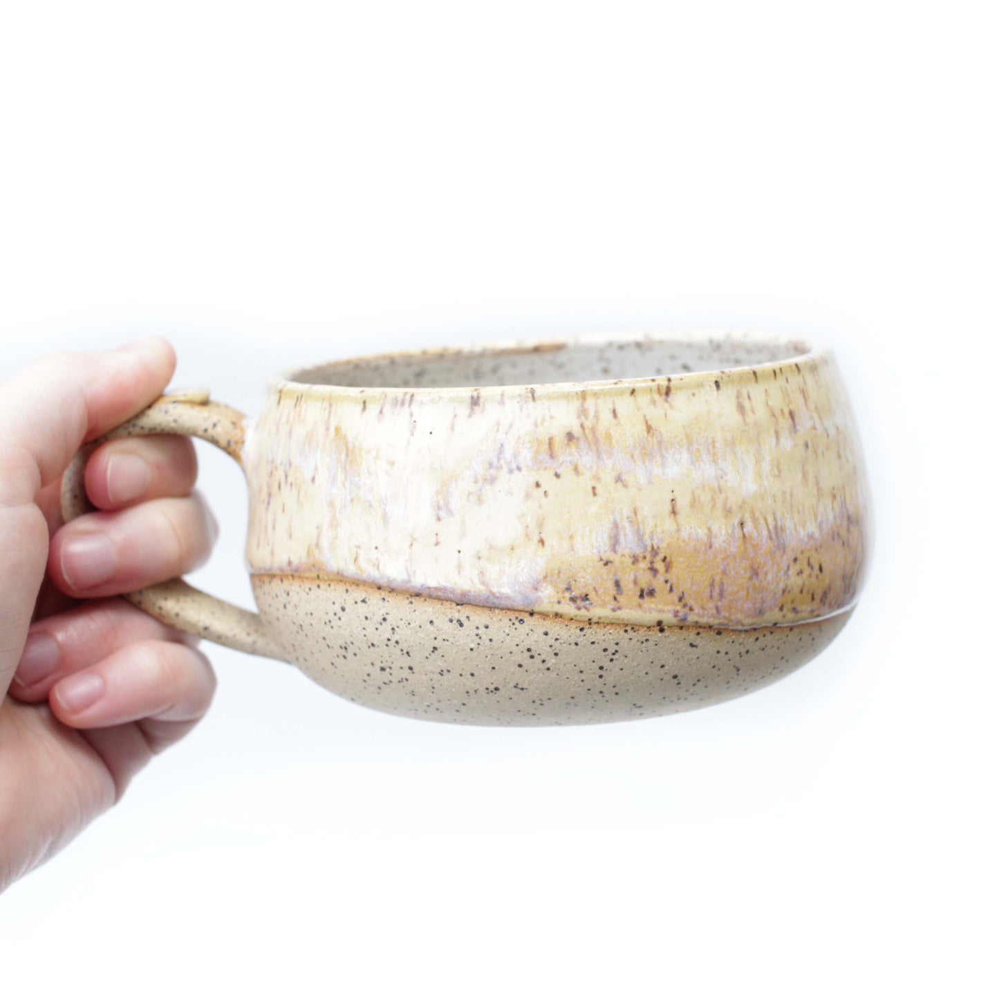 Toasted Cream Speckled Stoneware Latte Mug