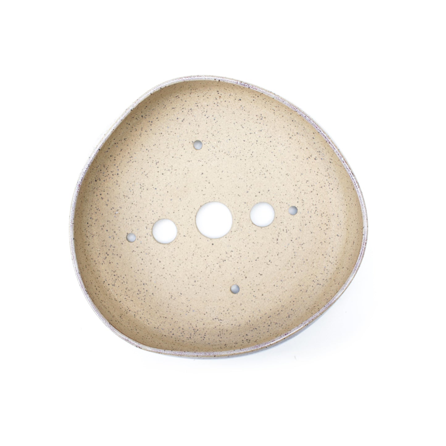 8" Speckled Stoneware Irregular Round Bonsai Pot