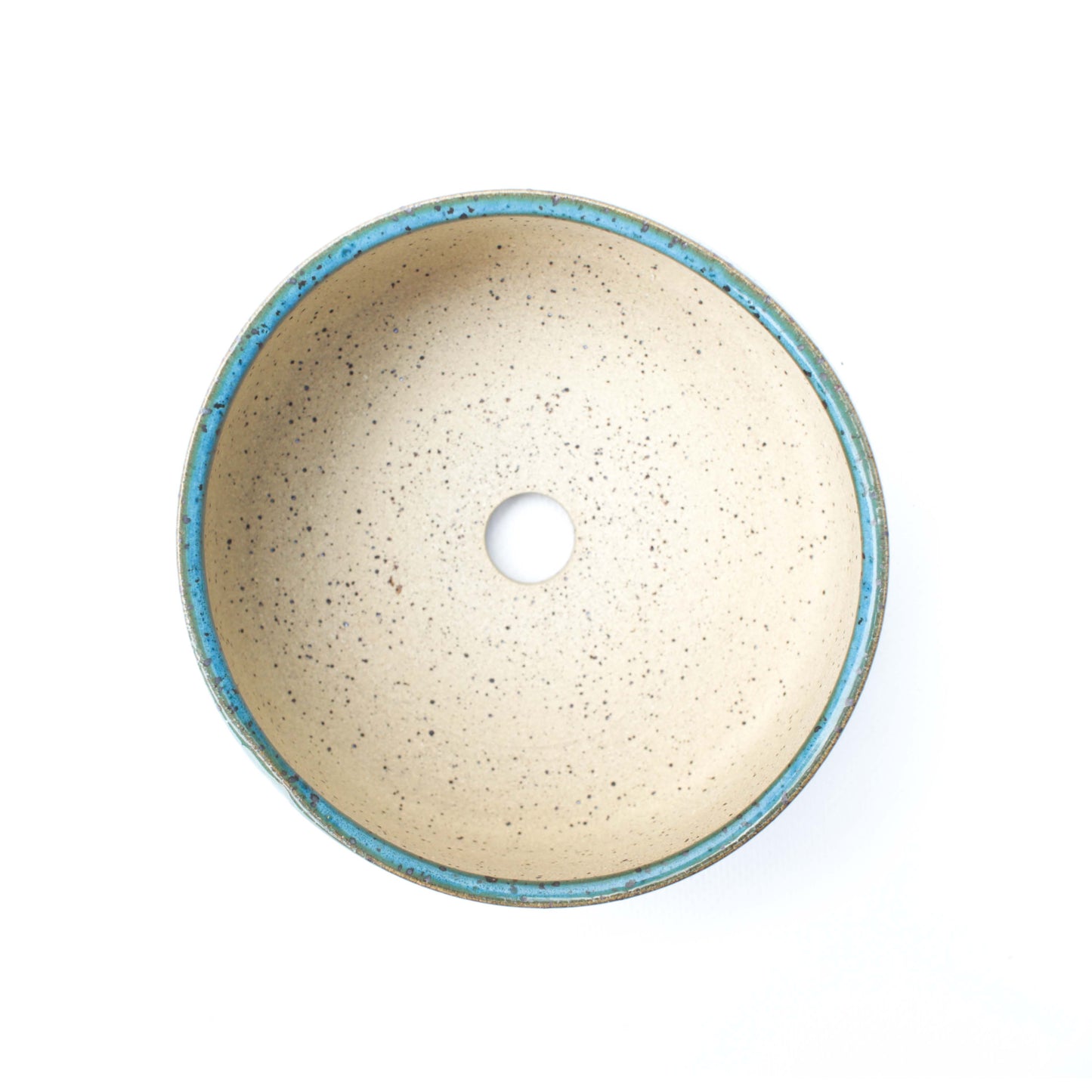 5" Tropical Turquoise Speckled Stoneware Planter Pot