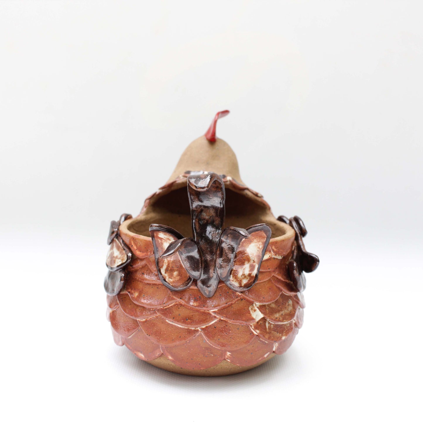 Red Rooster Chicken Speckled Stoneware Planter