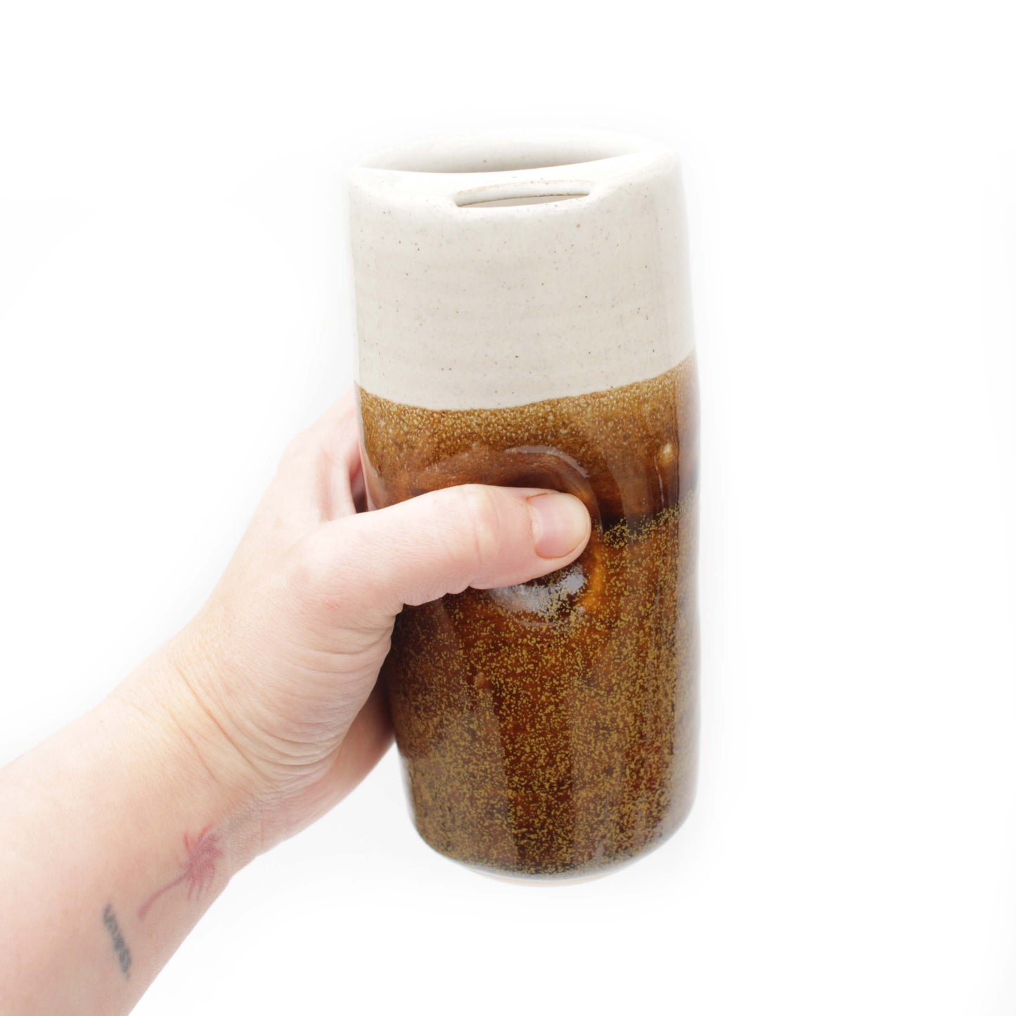 Ceramic Travel Tumbler Skinny Stoneware To-go Mugs