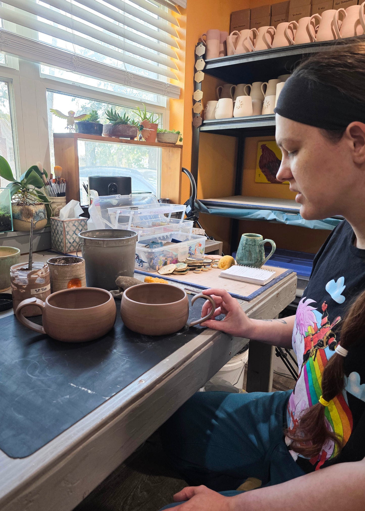Seafoam Green Speckled Stoneware Latte Mug