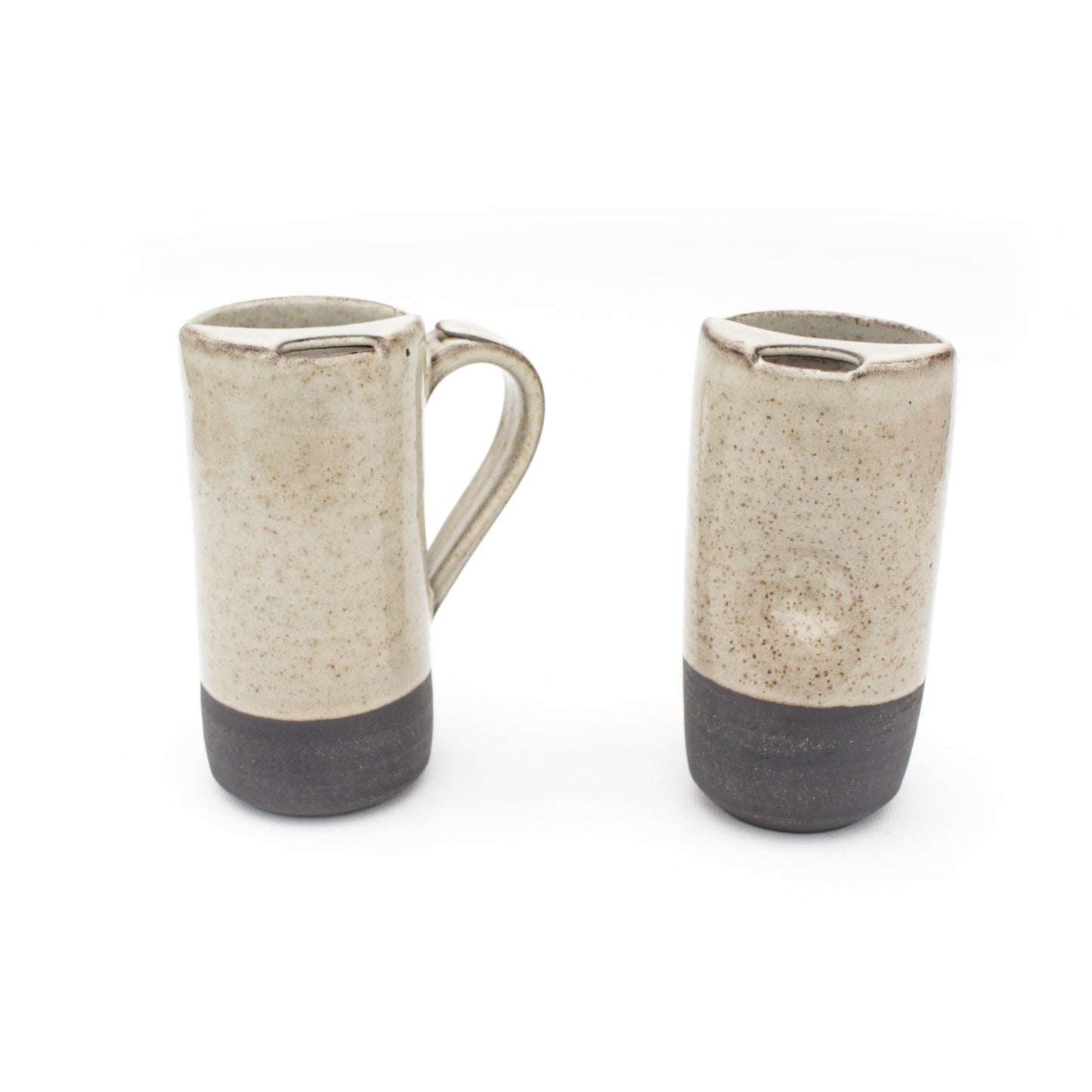 Oatmeal Black Stoneware Travel Mug