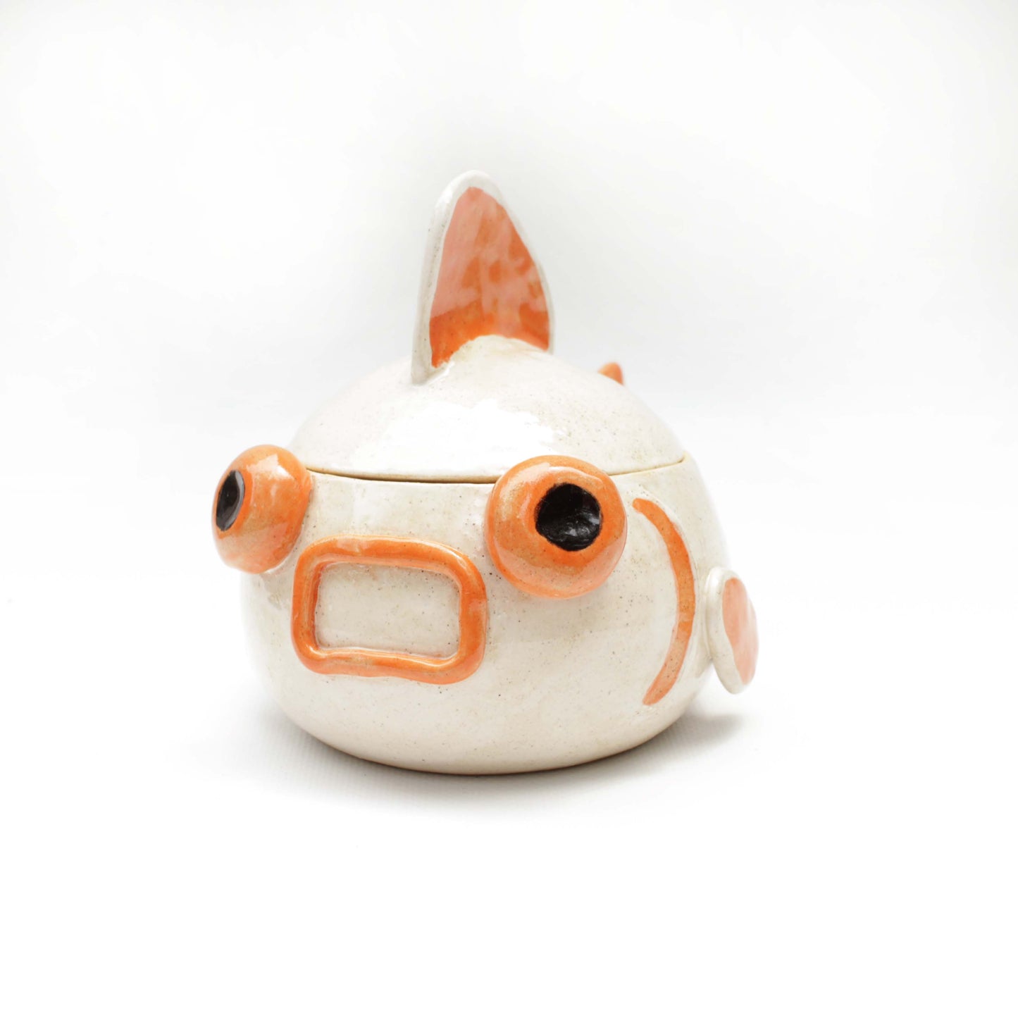 White and Orange Fancy Goldfish Jar