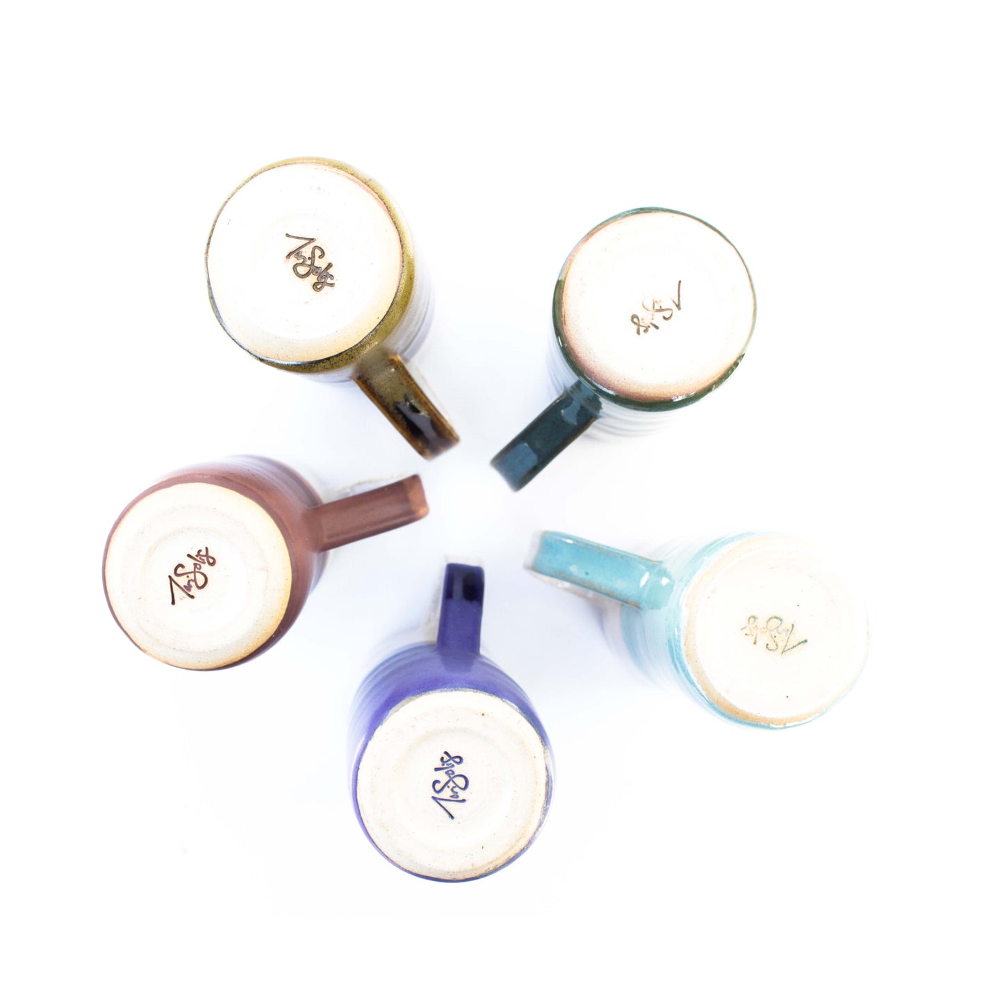 Ceramic Travel Mug with Handle Tall Skinny White Stoneware