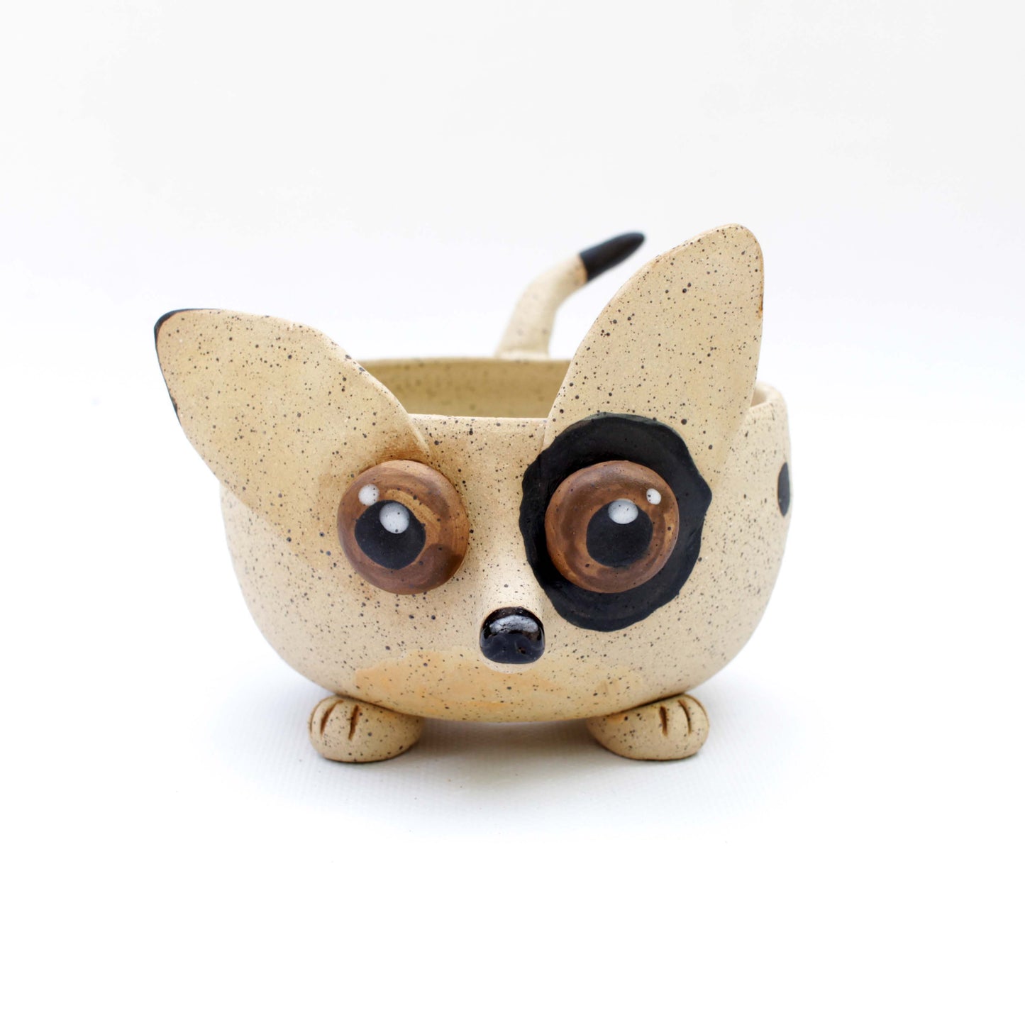 Chihuahua Dog Speckled Stoneware Planter