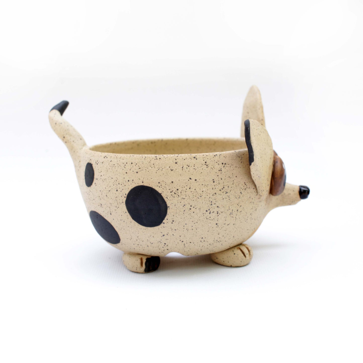 Chihuahua Dog Speckled Stoneware Planter